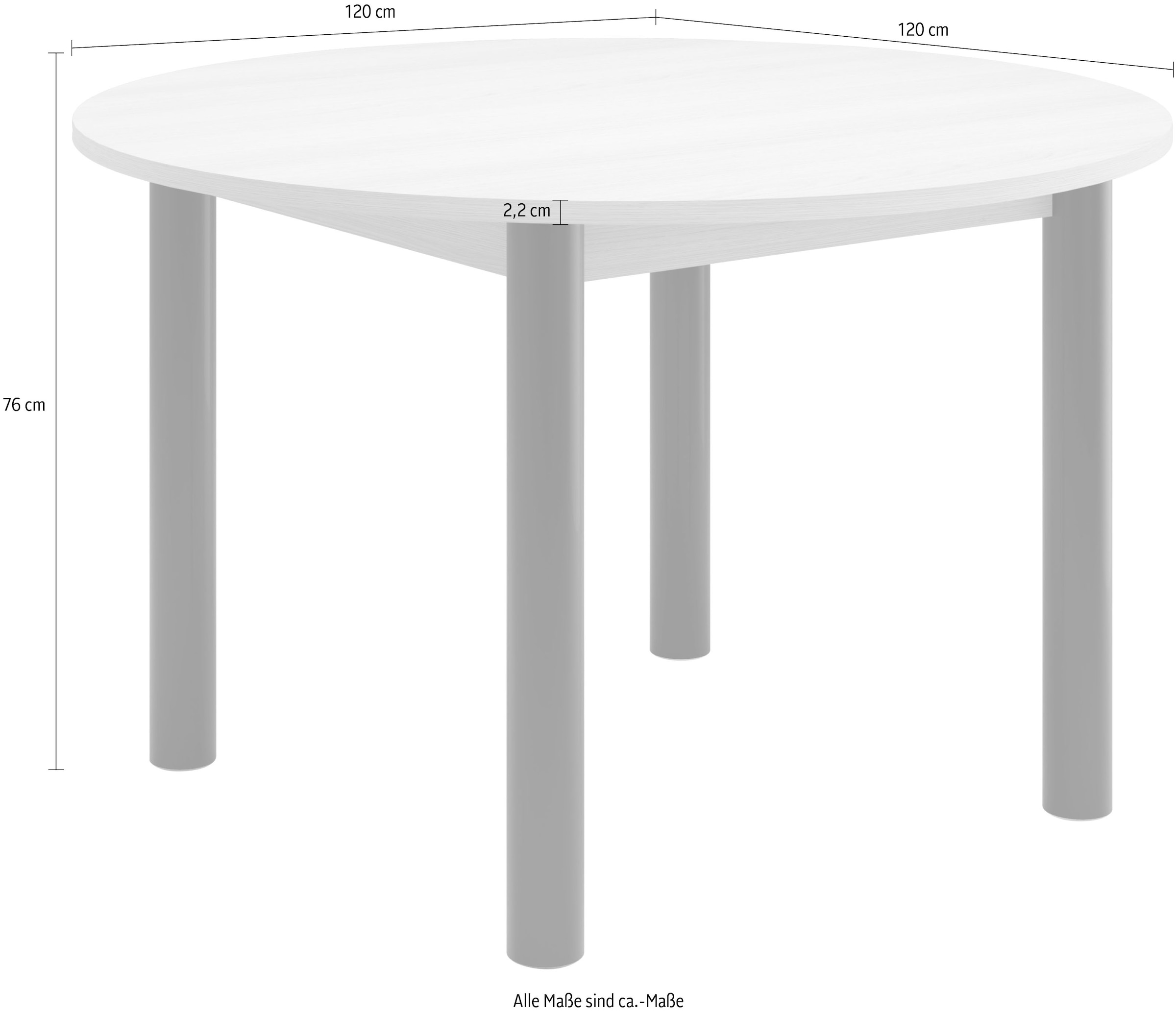 TOM TAILOR HOME Esstisch »COLOR TABLE«, (1 St.), Esstisch, 4-Fuss, 3 Grössen, 3 Dekorfarben, 4 Fussfarben, ABS-Kante