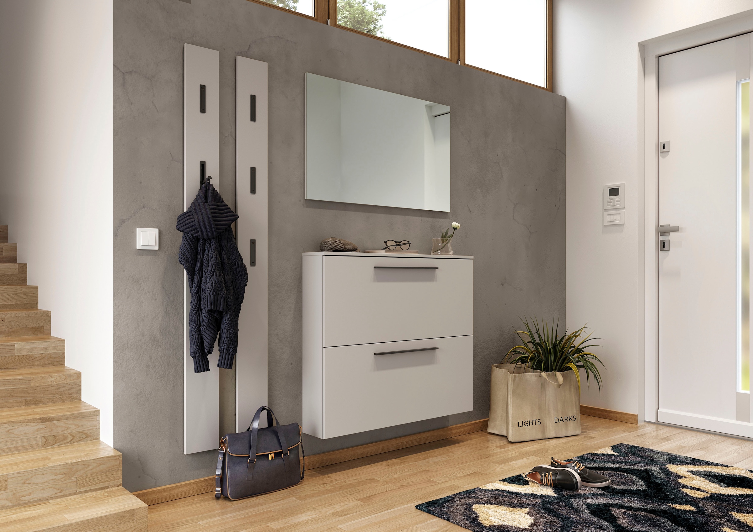 GERMANIA Schuhschrank »GW-Utah Schuhschrank in 2 Breiten, mit 2 oder 3 Klappen,«, stehend und hängend montierbar