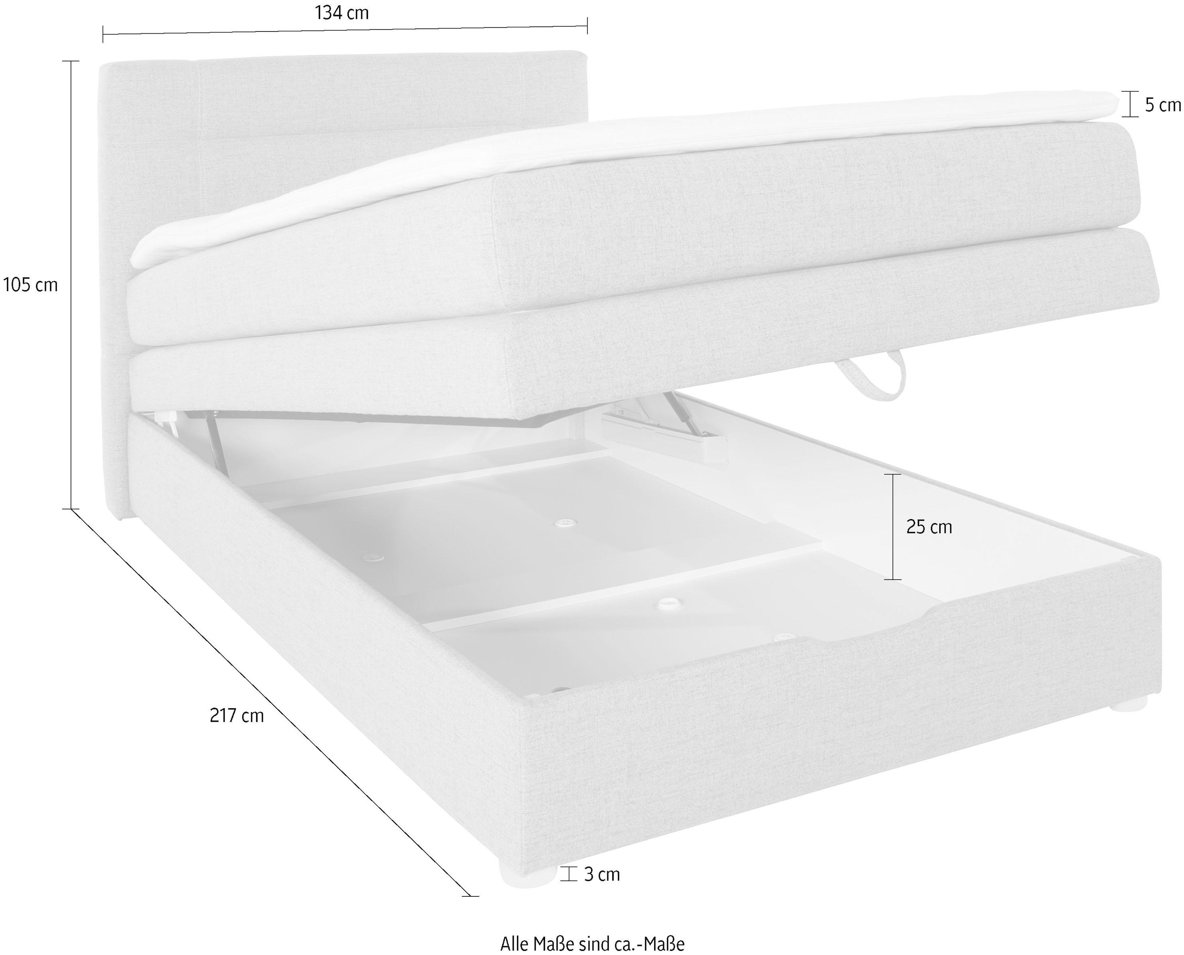 Jockenhöfer Gruppe Lit boxspring »Carmen« avec coffre de lit et surmatelas, disponible en 120 & 140 cm de largeur
