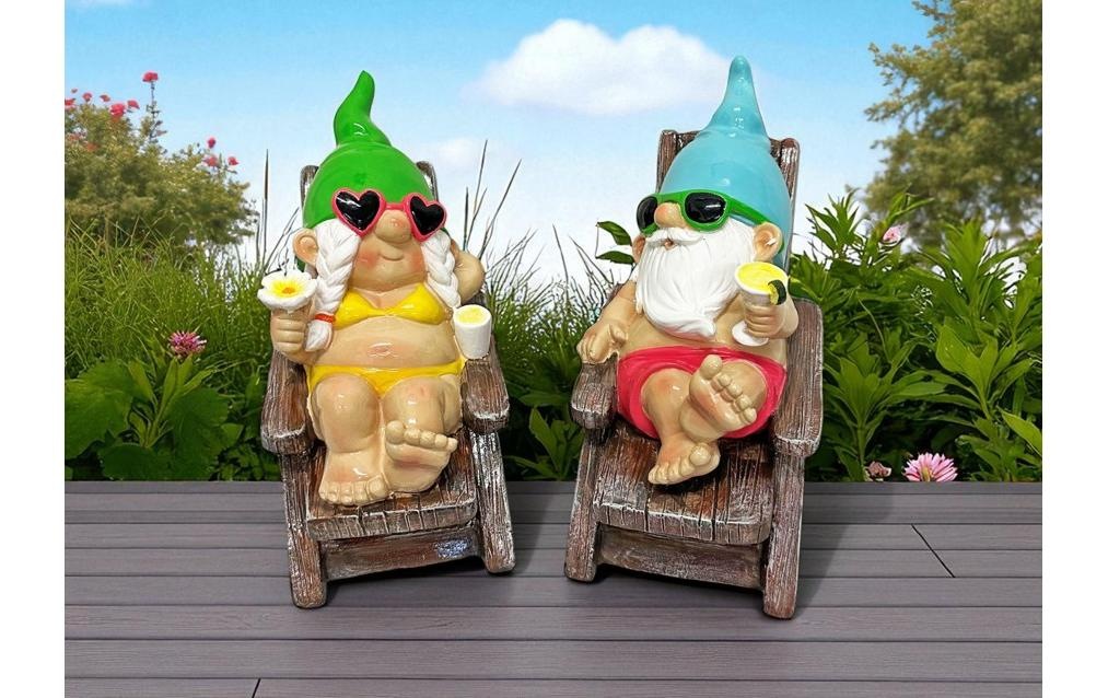   Nain de jardin »Dameco auf Liegestuhl 2-er Set,11 x 19 x 17 cm«