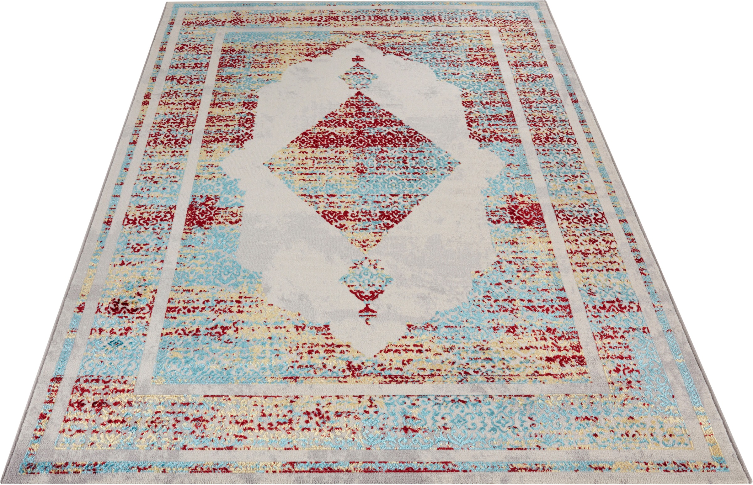 Image of MINT RUGS Teppich »Adora«, rechteckig, 8 mm Höhe, Kurzflor, Orient Design, leichter Glanz, Wohnzimmer, Schlafzimmer, Arbeitszimmer, Robust, Pflegeleicht, Gekettelt bei Ackermann Versand Schweiz