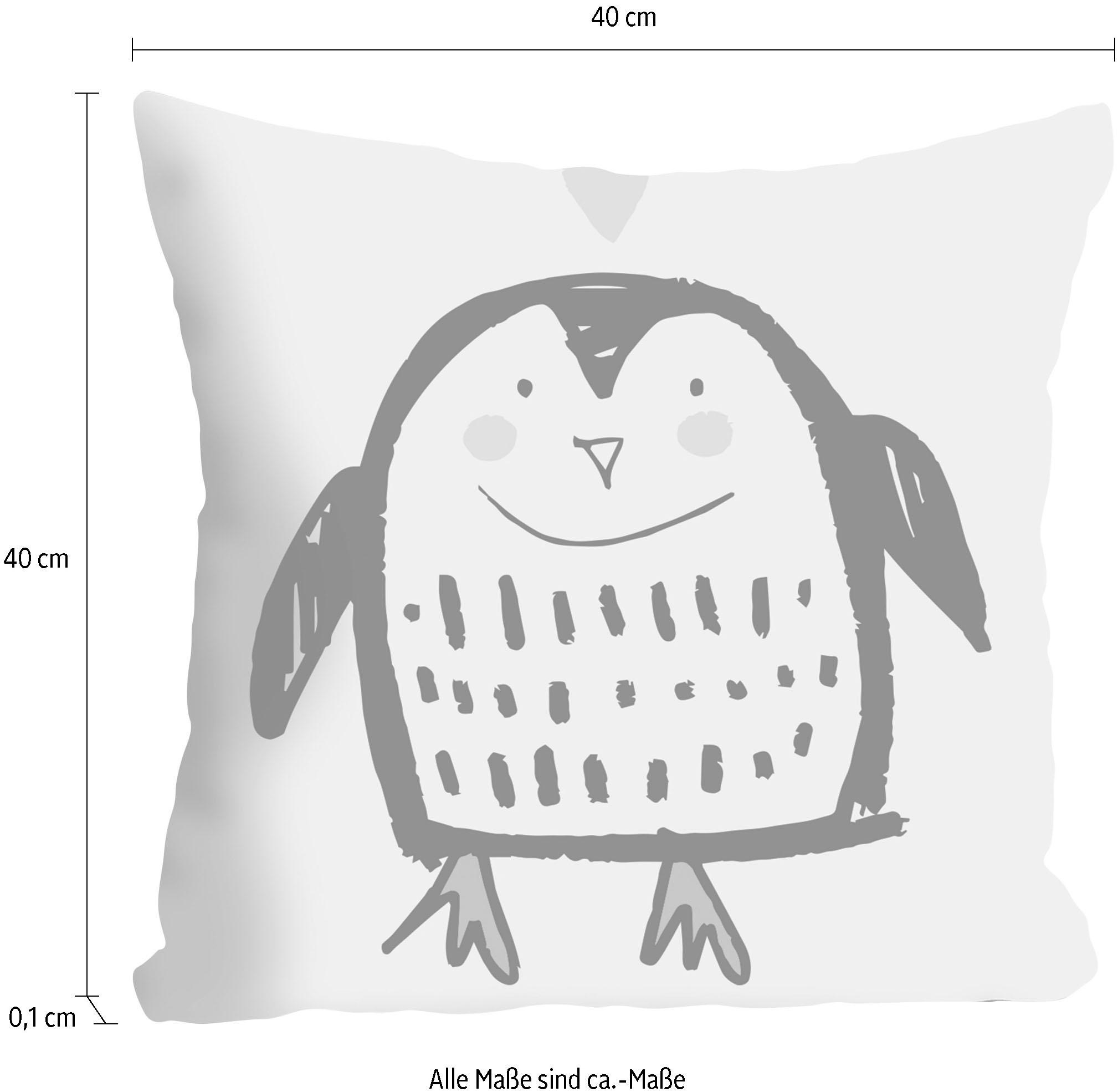 queence Dekokissen »Pinguin« Kissenhülle ohne Füllung, 1 Stück