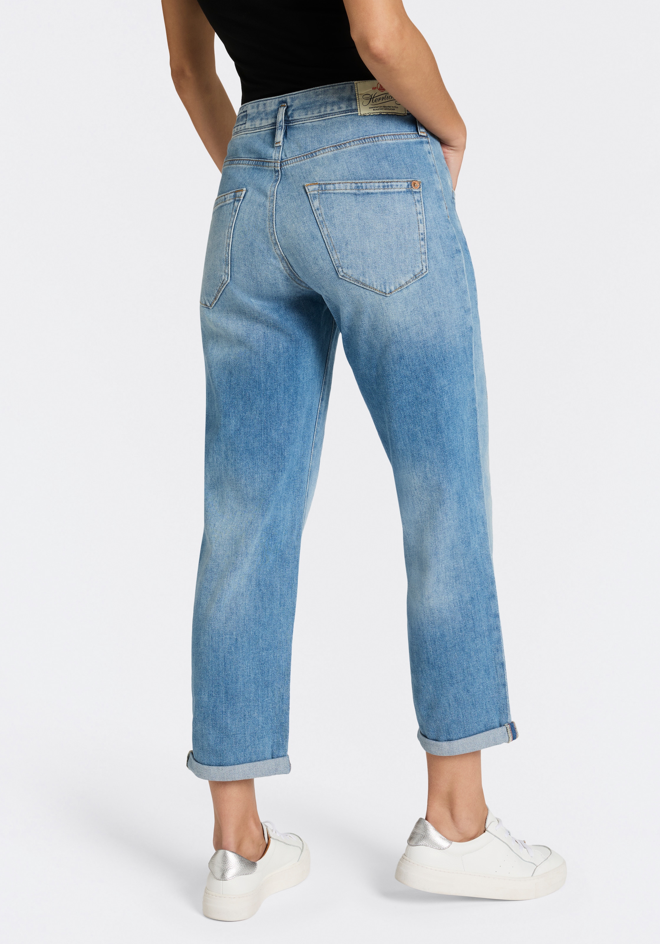 Herrlicher Jeans boyfriend »Shyra Tap Denim Stretch« mit halb verdeckter Knopfleiste, High Waist