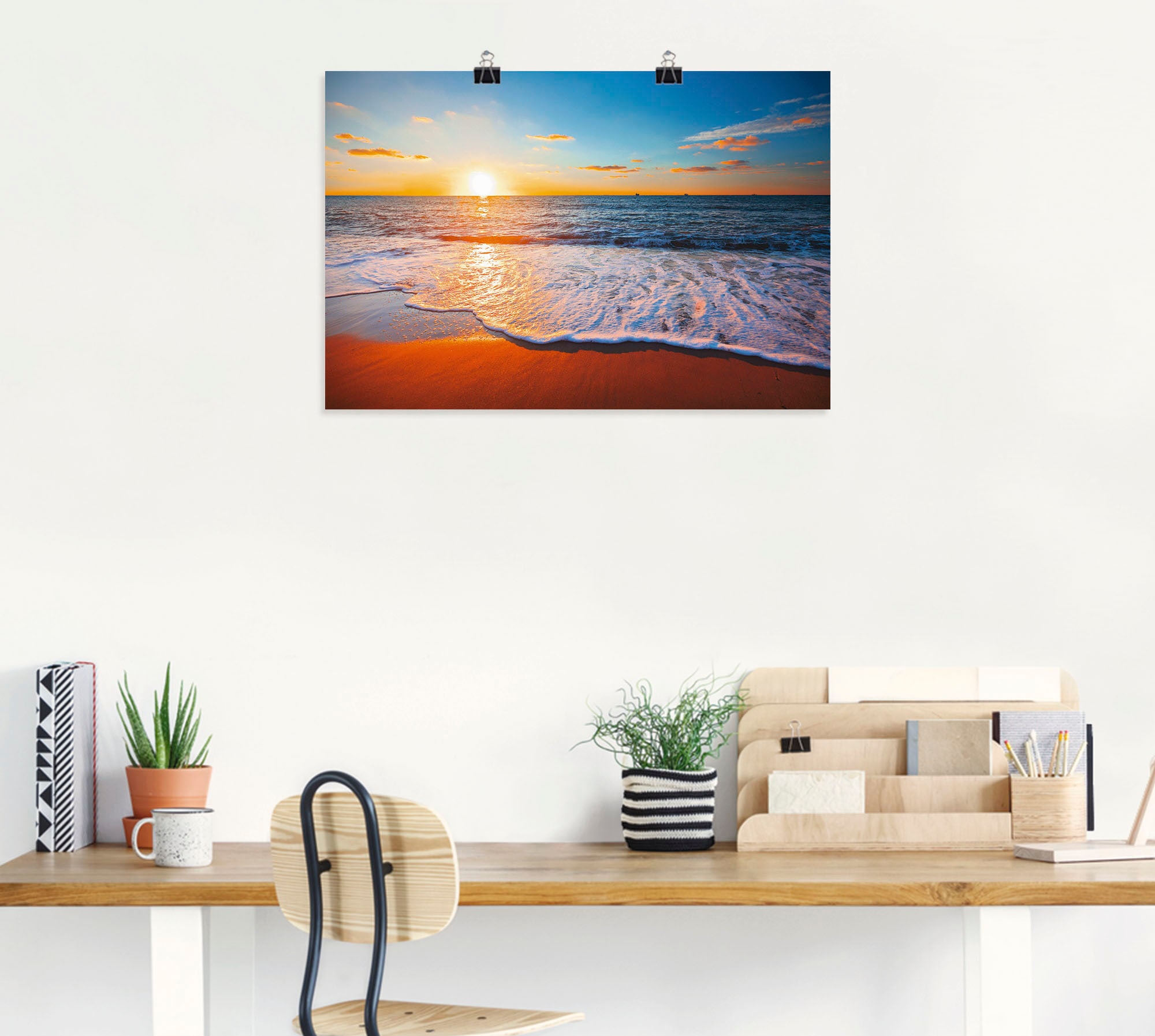 Artland Wandbild »Sonnenuntergang und das Meer«, Strand, (1 St.), als Alubild, Outdoorbild, Leinwandbild, Poster in verschied. Grössen