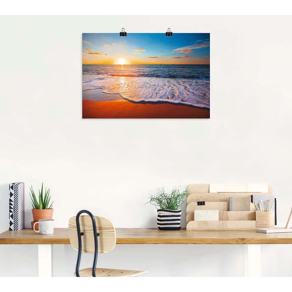 Artland Wandbild »Sonnenuntergang und das Meer«, Strand, (1 St.)