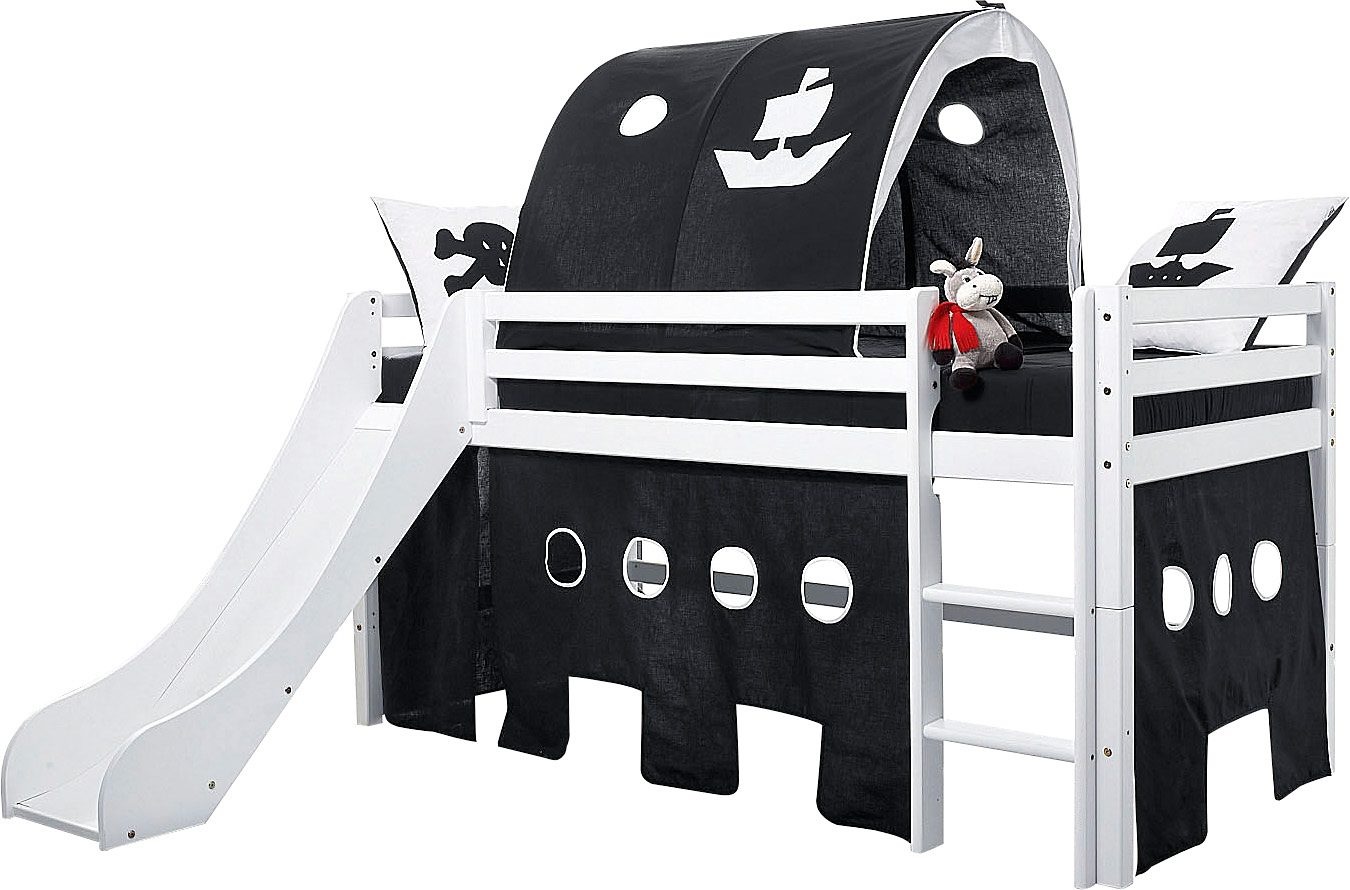 Image of Hoppekids Hochbett »«Pirat»«, mit Vorhang & Matratze 2 Grössen umbaubar bei Ackermann Versand Schweiz