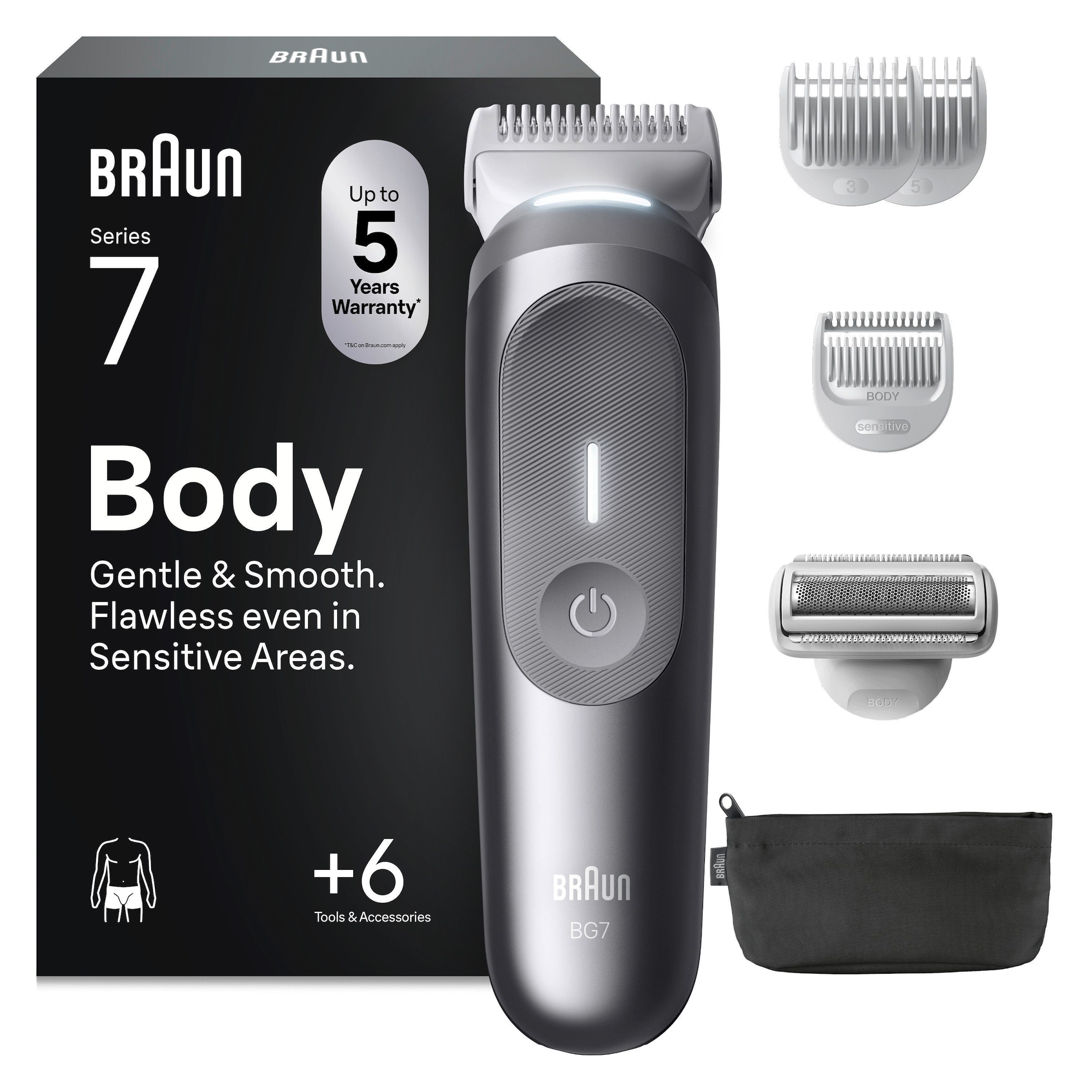 Image of Braun Haarschneider "Body Groomer BG7550" mit Smartlight & SkinGuard, 100 Min Akku, wasserdicht