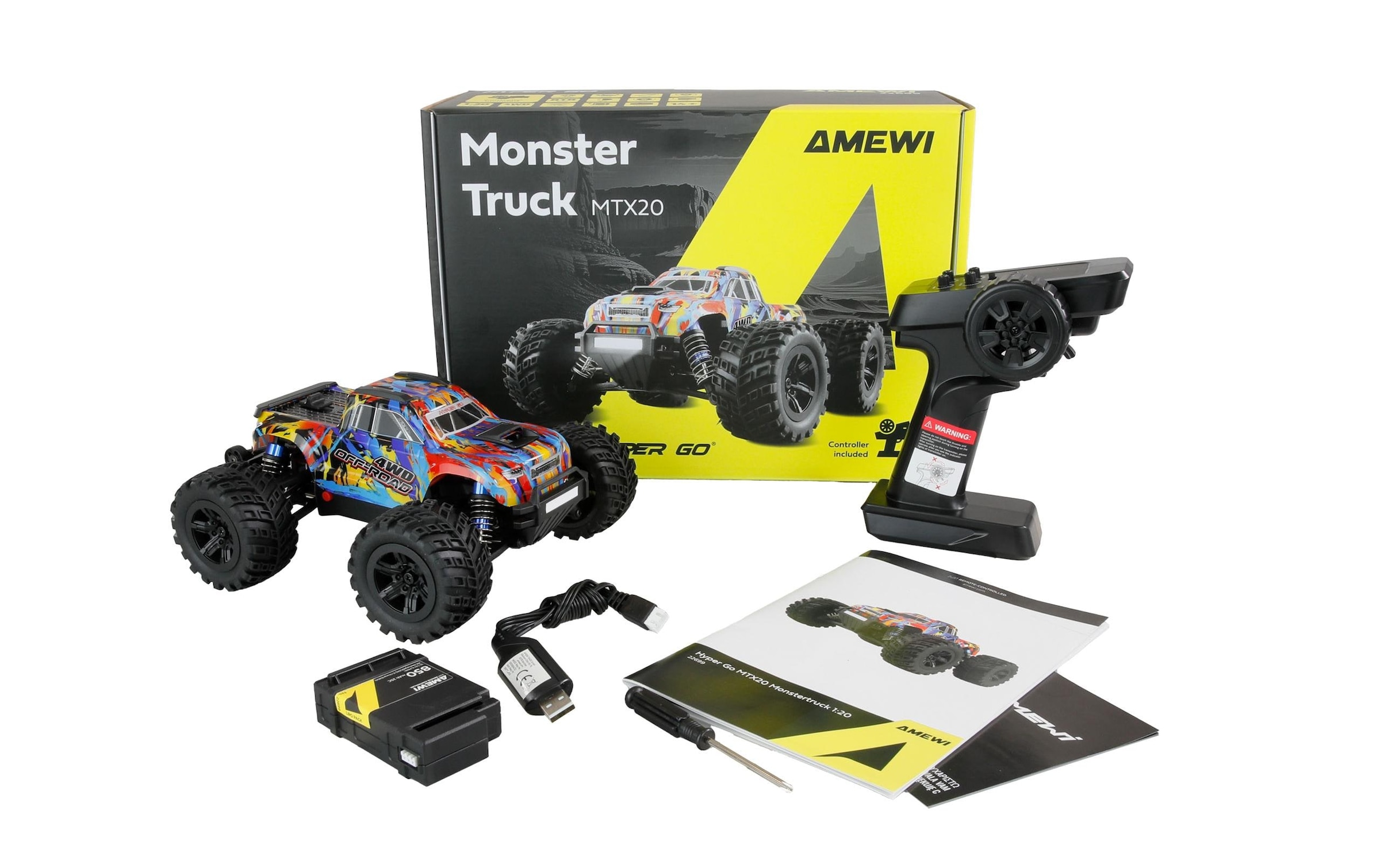 Amewi RC-Monstertruck »Hyper Go MTX20 RTR«, Antriebsart: Elektro Brushless, Bedienung: Fernsteuerung