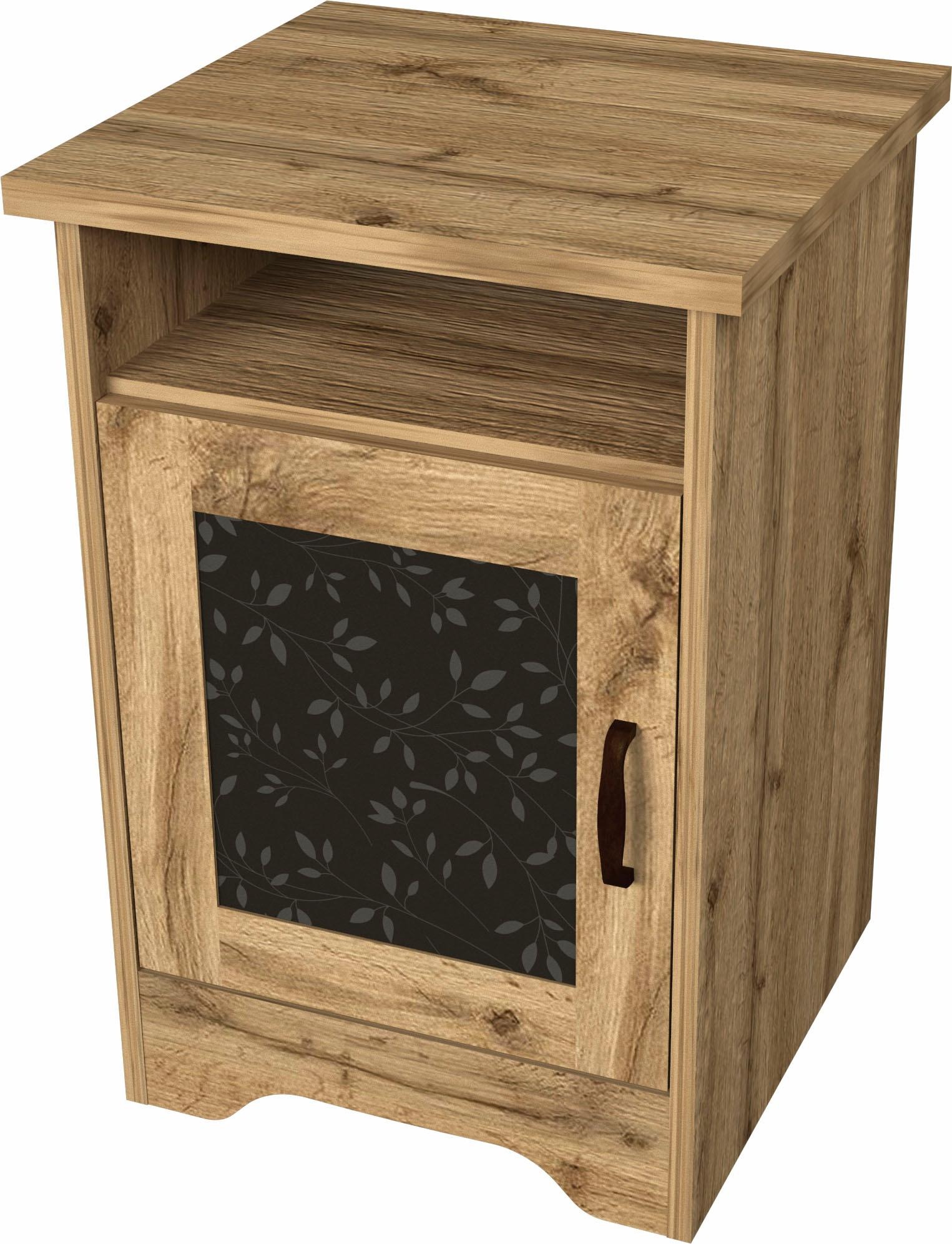 Image of Home affaire Nachtkonsole »Lia«, eichefarben verziert mit Blätterranken bei Ackermann Versand Schweiz