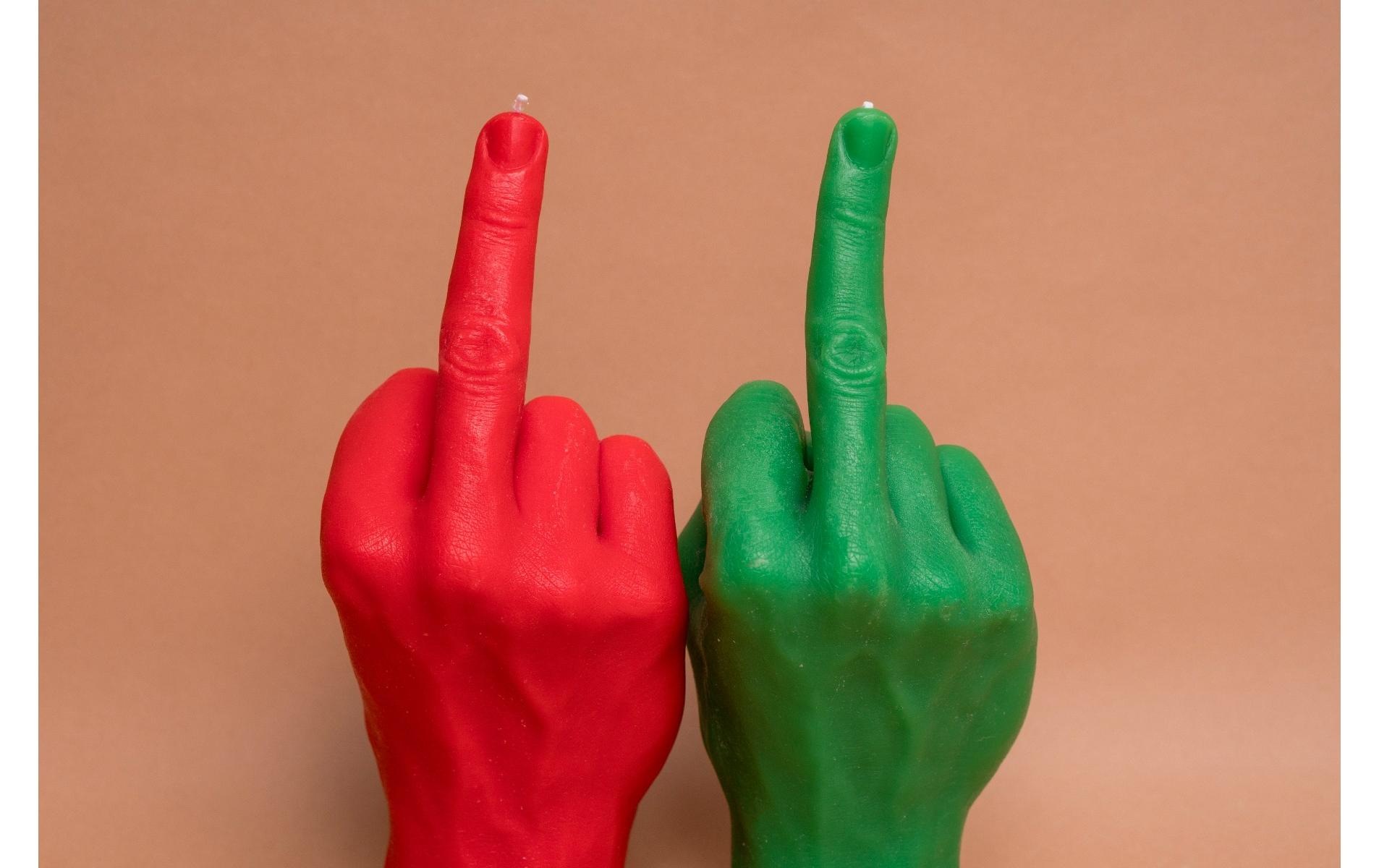 Formkerze »Mandatus Candle Hand F*ck you«