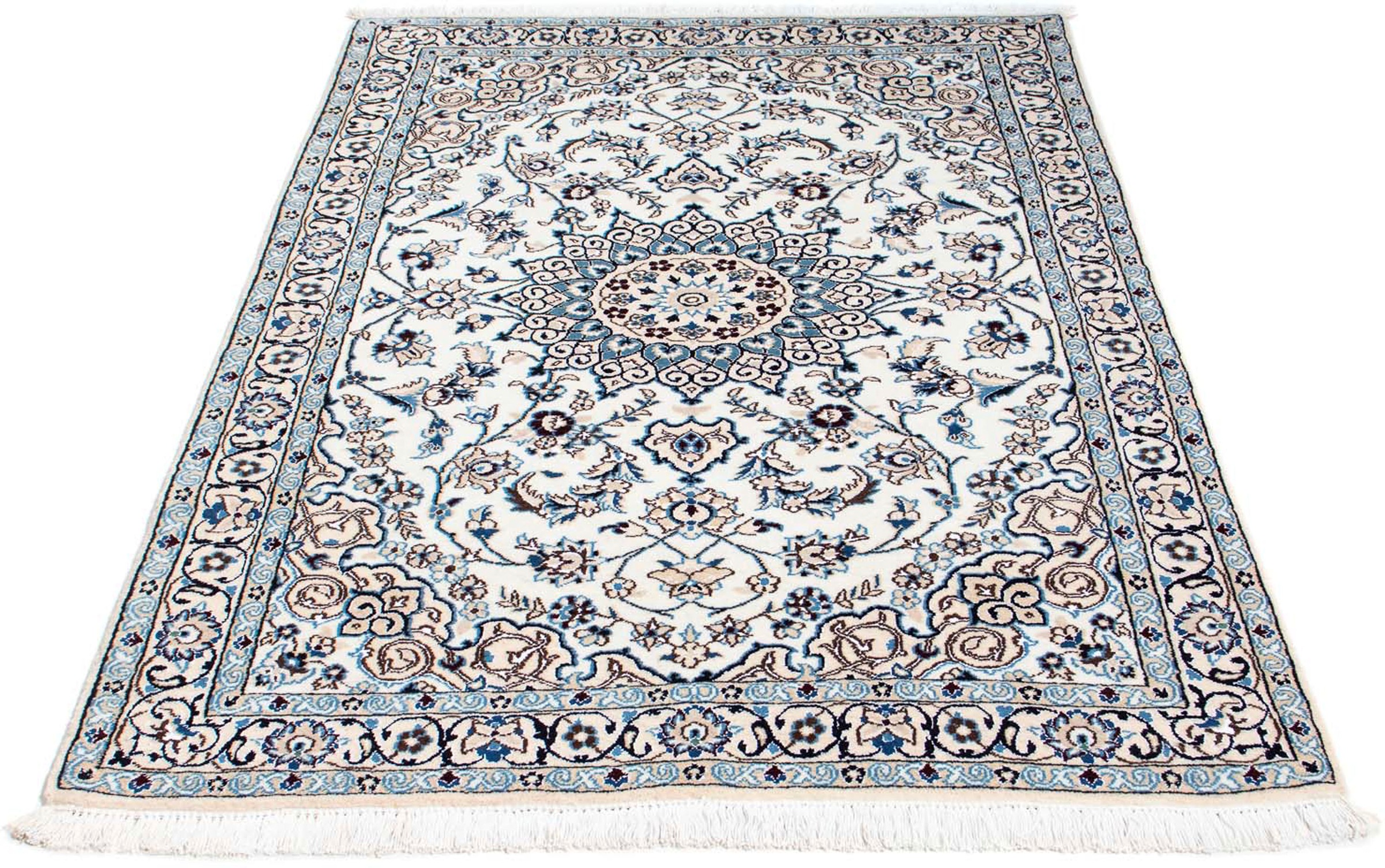 Image of morgenland Orientteppich »Perser - Nain - Royal - 180 x 113 cm - beige«, rechteckig, 10 mm Höhe, Wohnzimmer, Handgeknüpft, Einzelstück mit Zertifikat bei Ackermann Versand Schweiz