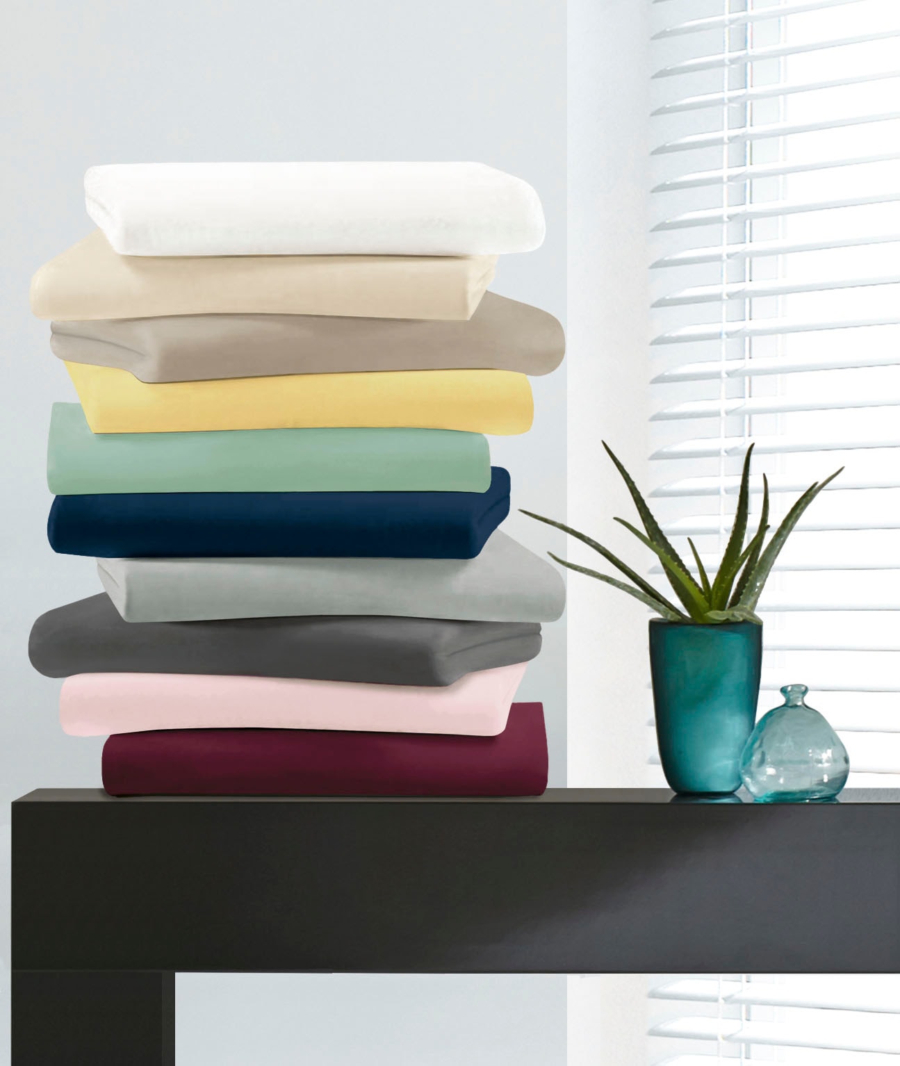 BIERBAUM Draps de lit »Jersey« 95 % Baumwolle und 5 % Elasthan für optimale Weichheit und Dehnbarkeit