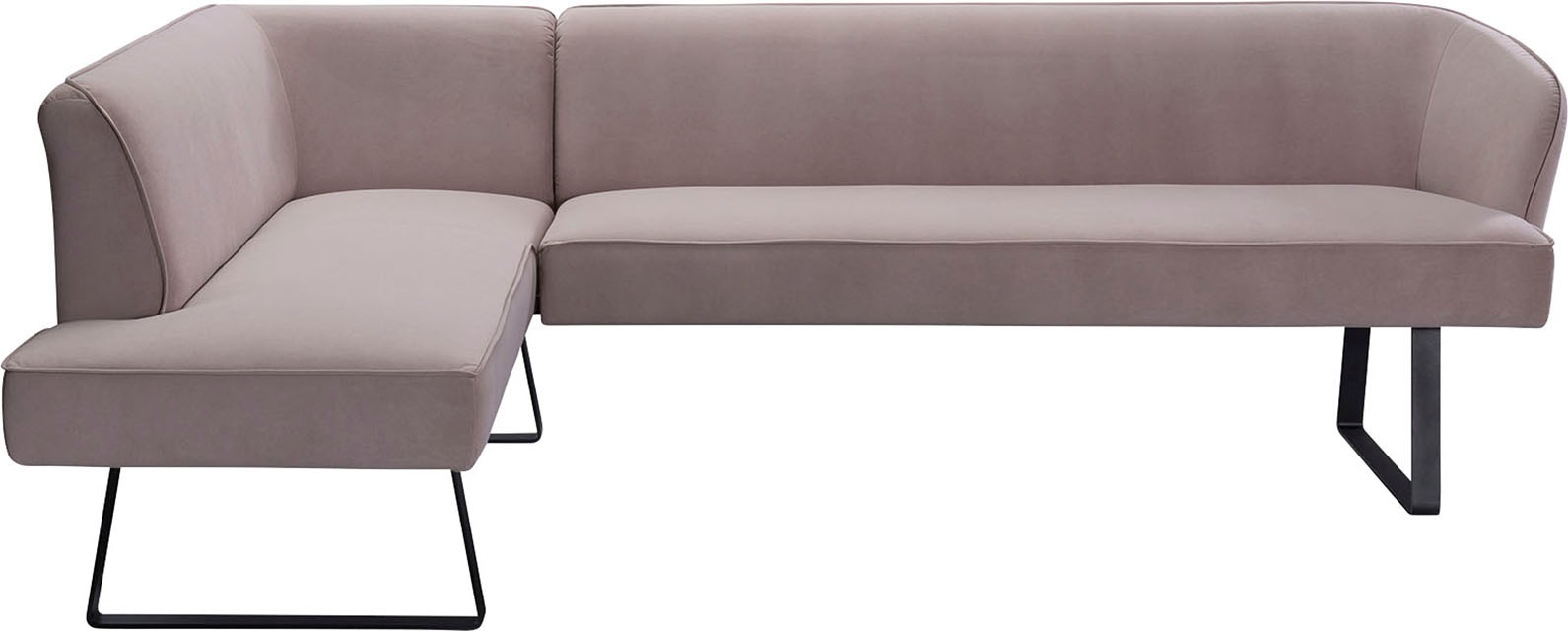 exxpo - sofa fashion Eckbank »Americano«, mit Keder und Metallfüssen, Bezug in verschiedenen Qualitäten