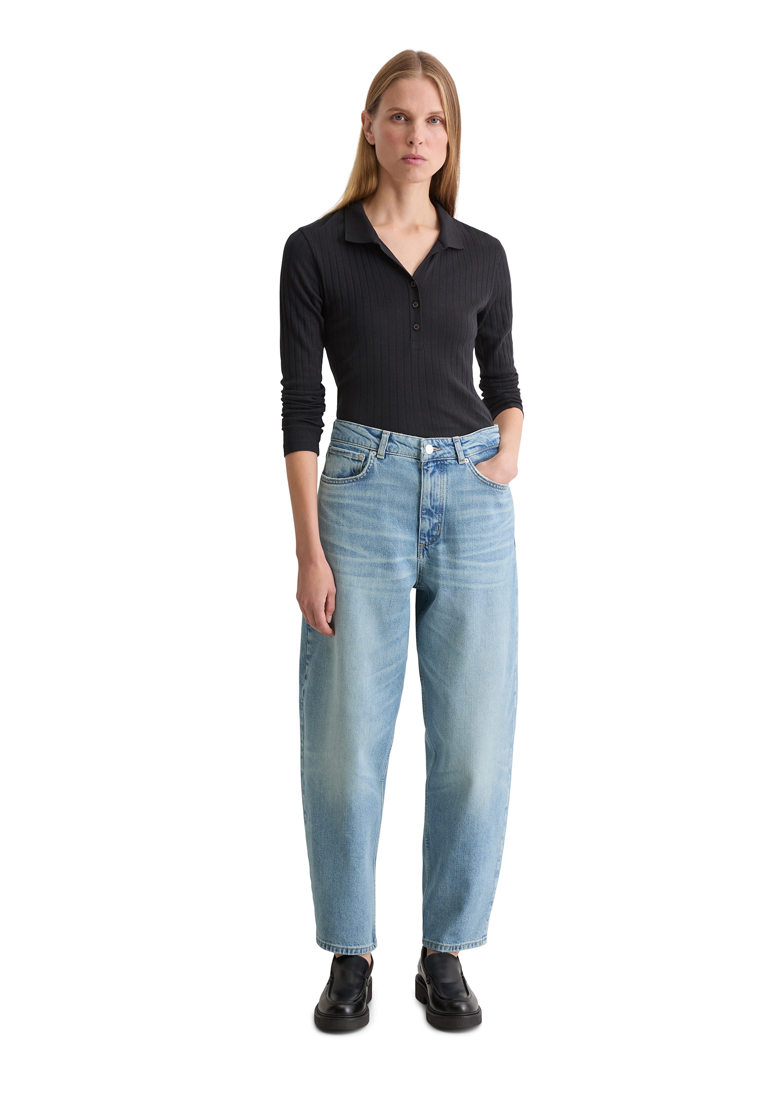 Marc O'Polo 5-Pocket-Jeans barrel cropped, hohe Leibhöhe