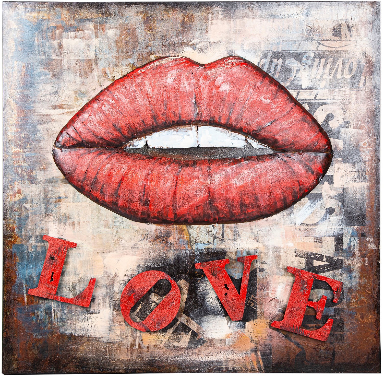 Image of Spiegelprofi GmbH Metallbild »DEMI«, Kiss, (1 St.), Lippen, Mund, Love bei Ackermann Versand Schweiz