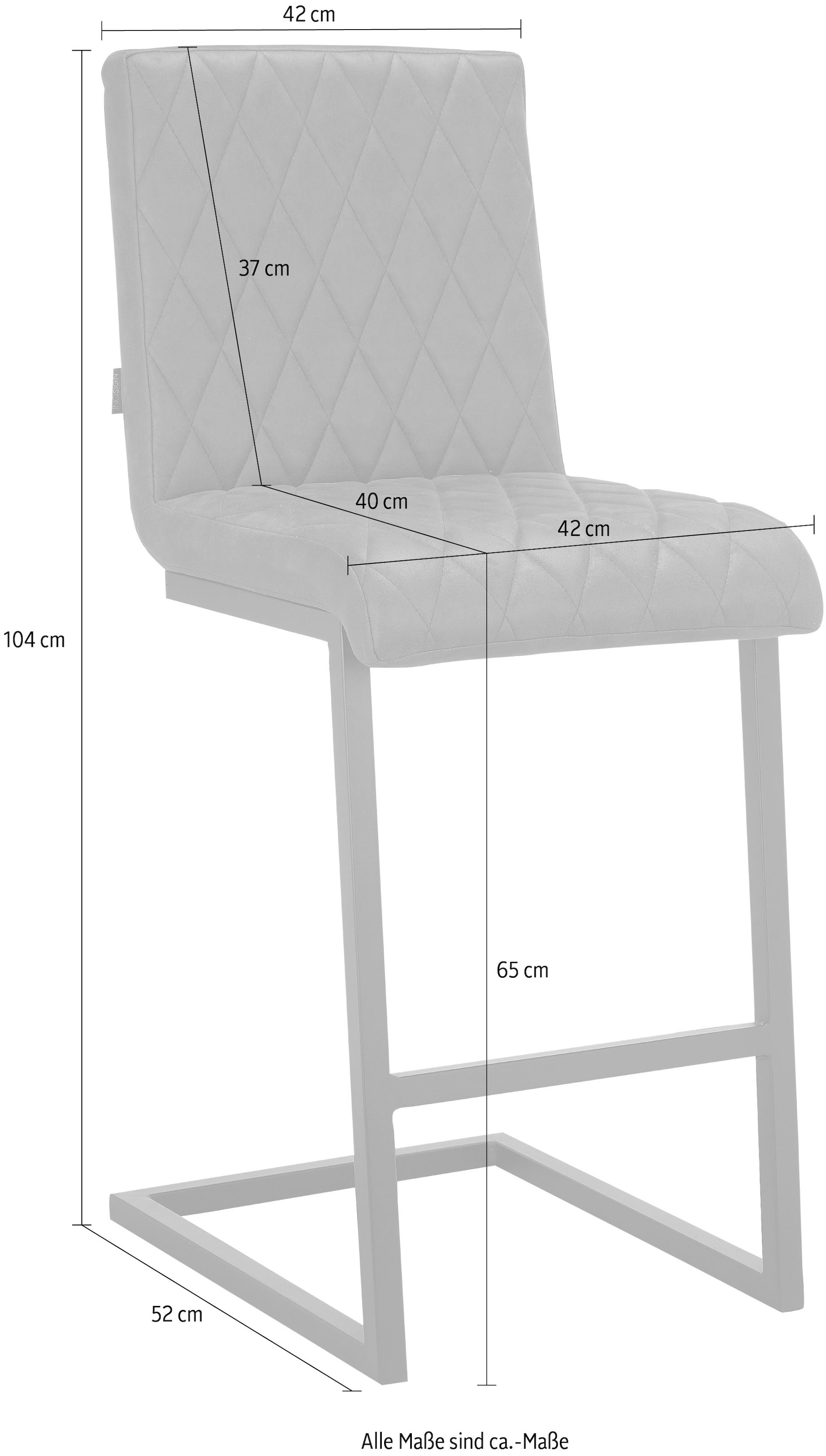 INOSIGN Bistrostuhl »Janelle«, 2 St., Microfaser, Sitz und Rücken gepolstert, Nähte am Sitz und Rücken, Sitzhöhe 65 cm