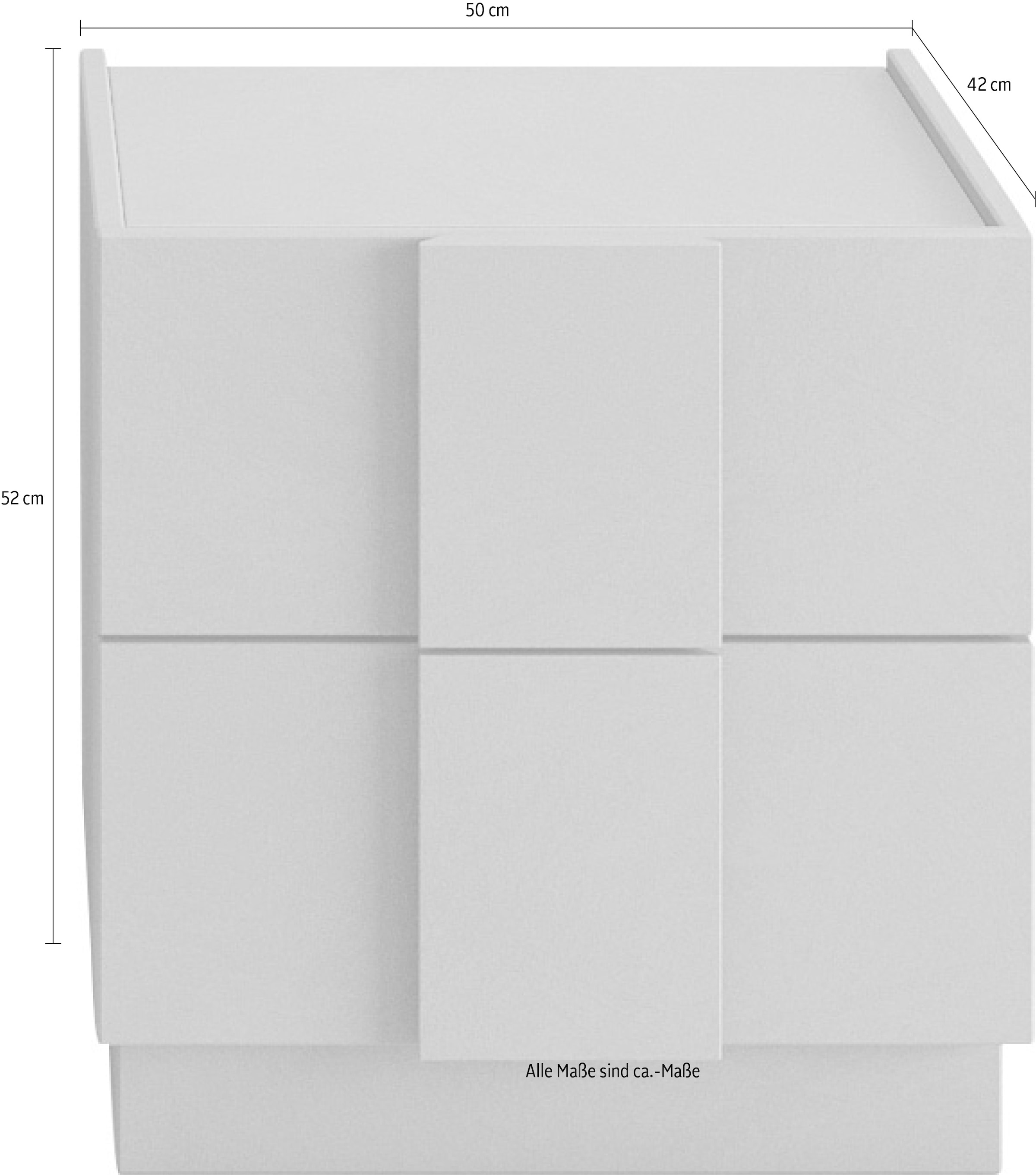 INOSIGN Nachtschrank »Jupiter, Nachtkommode (2-St), Nachttisch, Nachtkonsole, 2 Schubladen« Spar-Set, 2 Stk. tlg. B/T/H 50/42/52 cm, moderne Griffblende, trendiges Steingrau, kompakt
