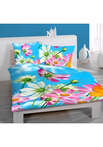 Bettbezug »Blume, Renforcé«, (1 St.), floraler Digitaldruck
