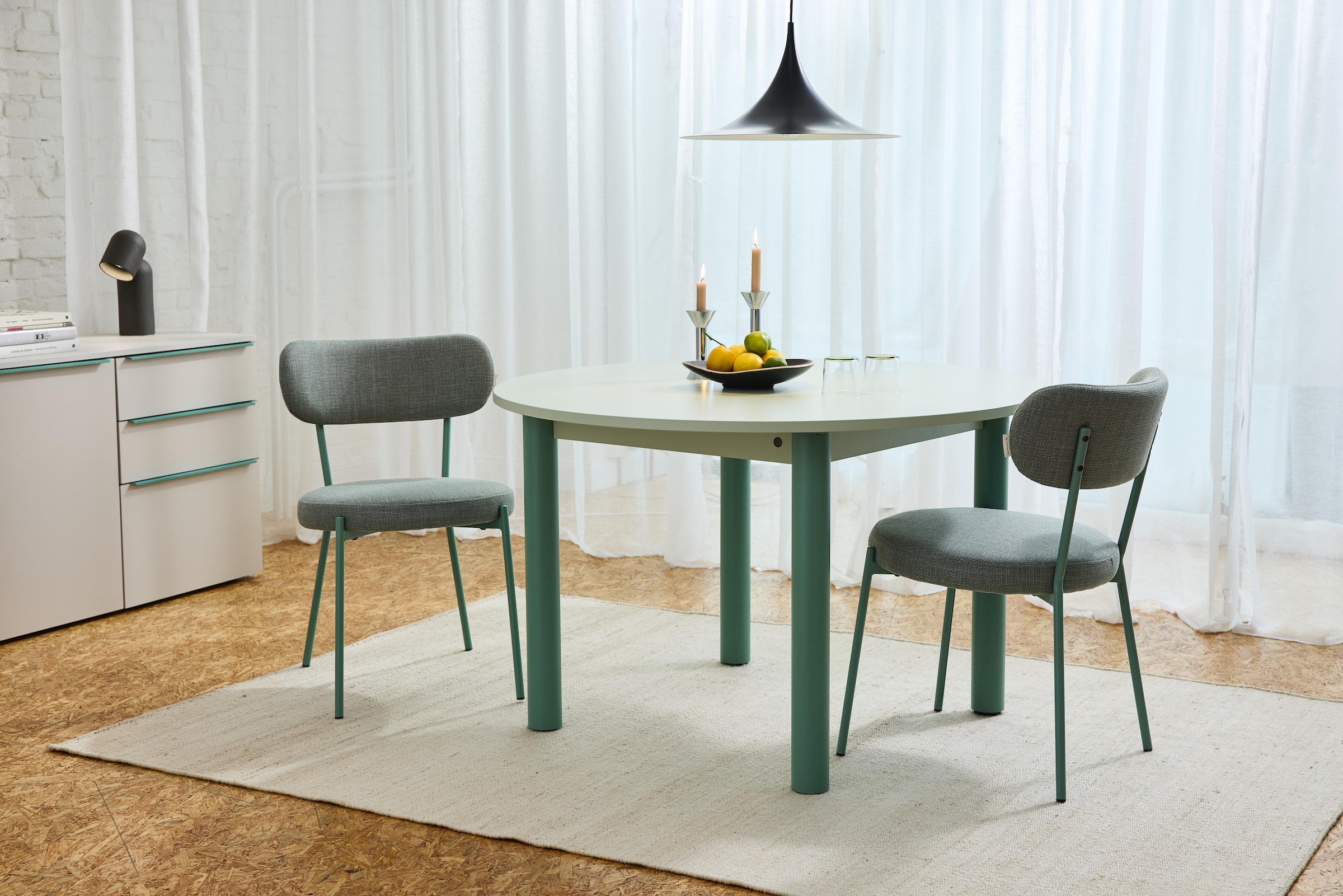 TOM TAILOR HOME Esstisch »COLOR TABLE«, (1 St.), Esstisch, 4-Fuss, 3 Grössen, 3 Dekorfarben, 4 Fussfarben, ABS-Kante