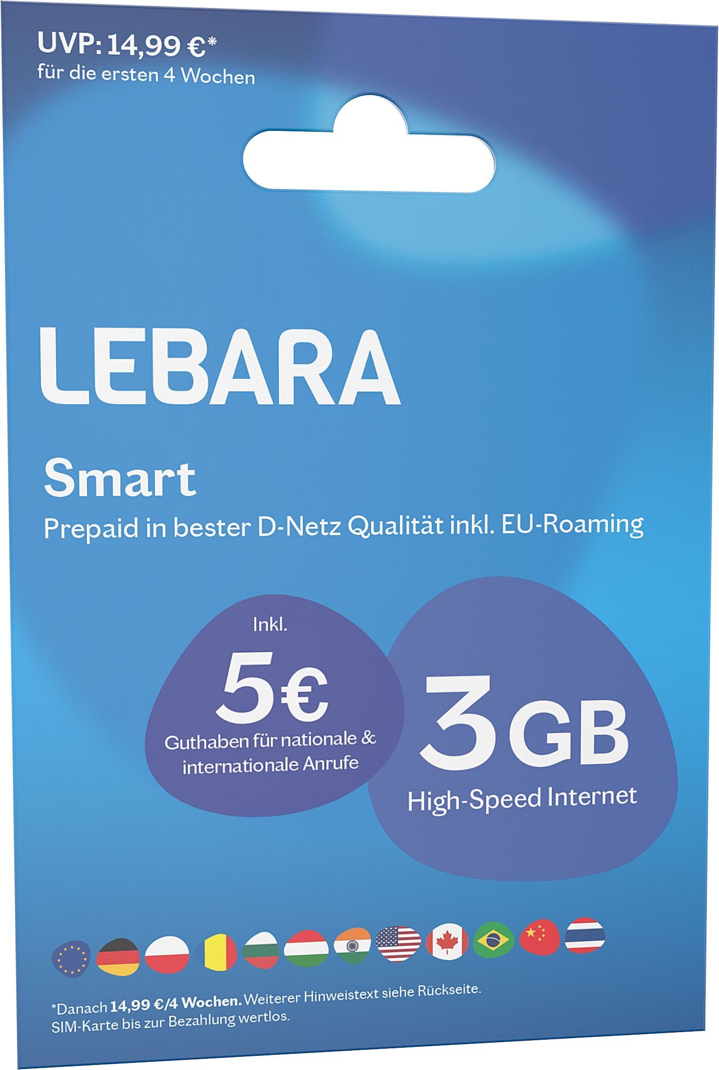 Image of Lebara Prepaidkarte »Smart SIM-Paket (Prepaid Mobilfunk)« bei Ackermann Versand Schweiz
