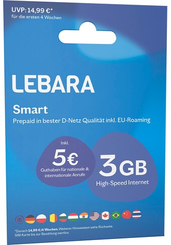 Lebara Prepaidkarte »Smart SIM-Paket (Prepaid Mobilfunk)« kaufen