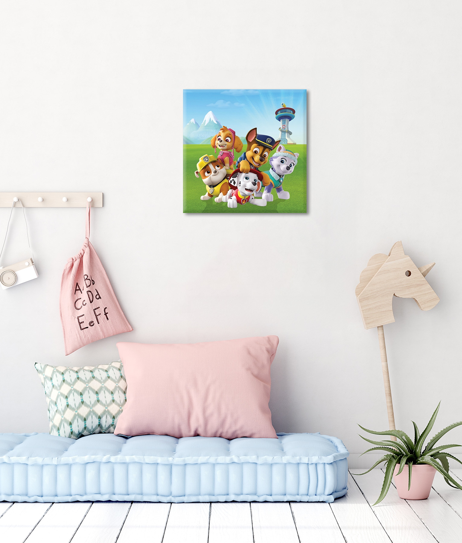 Bönninghoff Leinwandbild »Wandbild PAW PATROL 35x35 cm – Leinwandbild Keilrahmen Deko modern« Filmfiguren 1 Stk. tlg. auf Keilrahmen gespannt