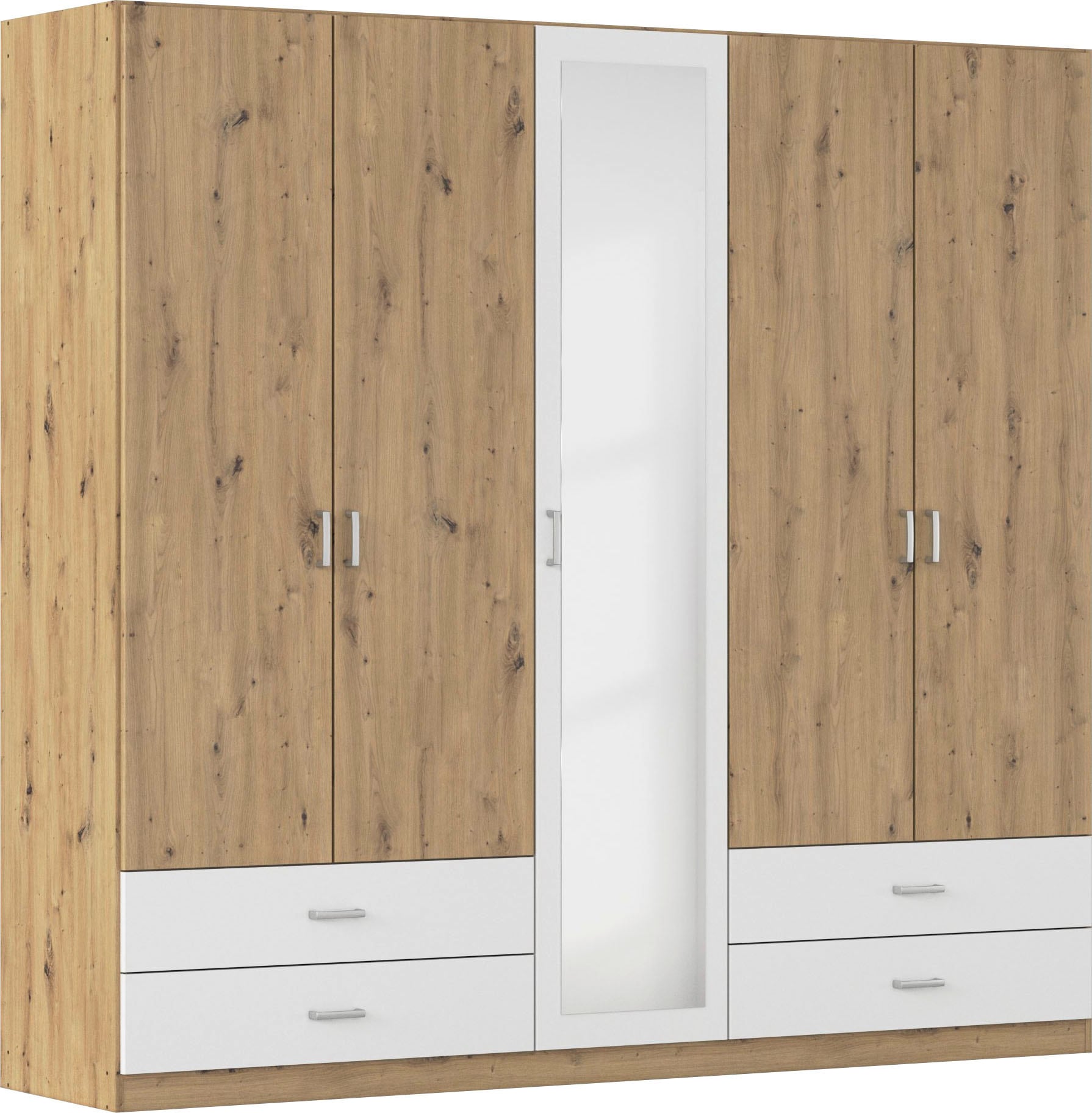 rauch »Kleiderschrank Schrank Garderobe Wäscheschrank BORBONA« Largeurs 226/271 cm, hauteur 210 cm,  en 2 largeurs, avec miroir et nombreuses combinaisons de couleurs FABRIQUÉ EN ALLEMAGNE