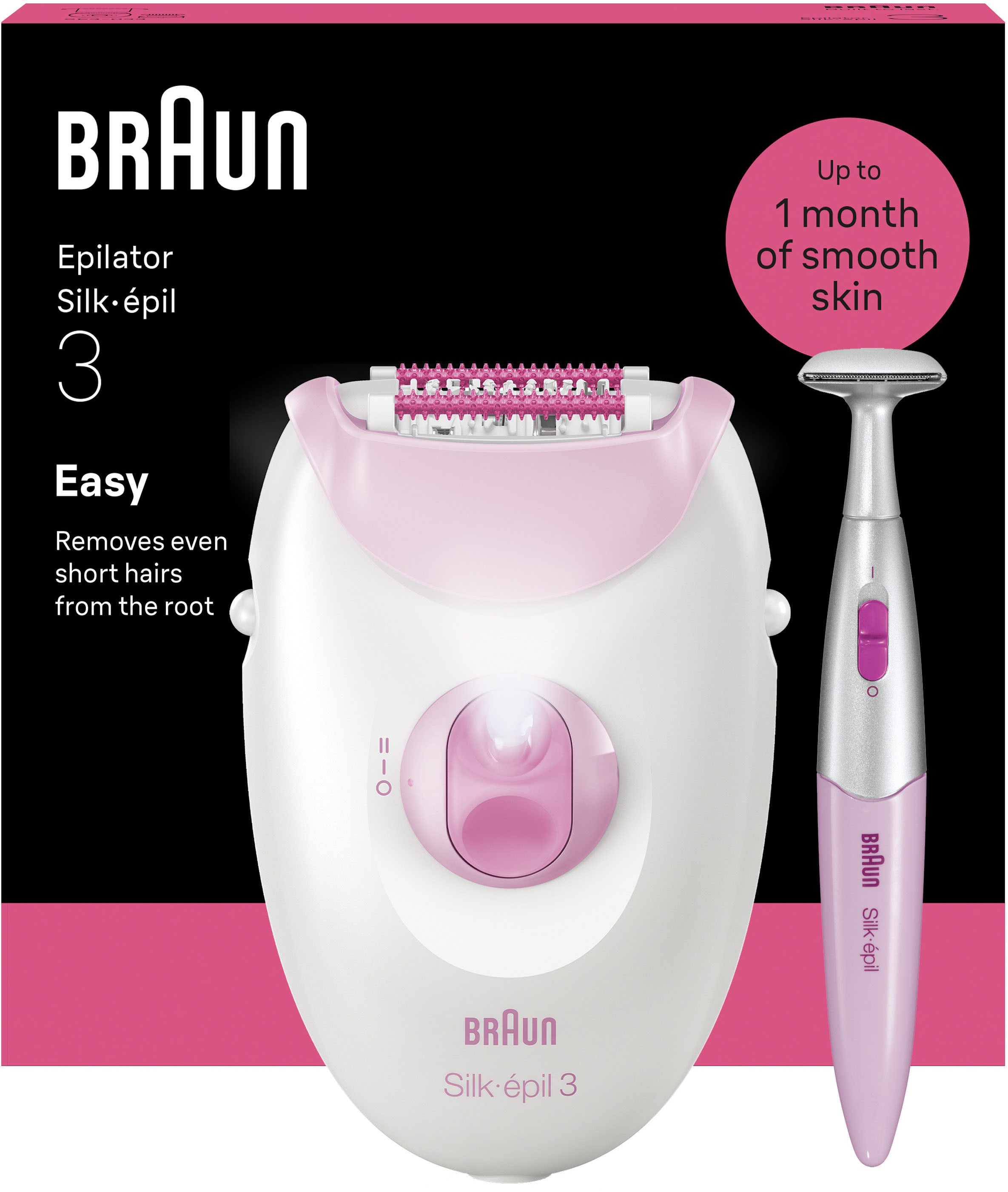 Image of Braun Epilierer "Silk-épil 3 SE3-202" Langanhaltend glatte Haut, Inklusive Bikini-Trimmer, SmartLight