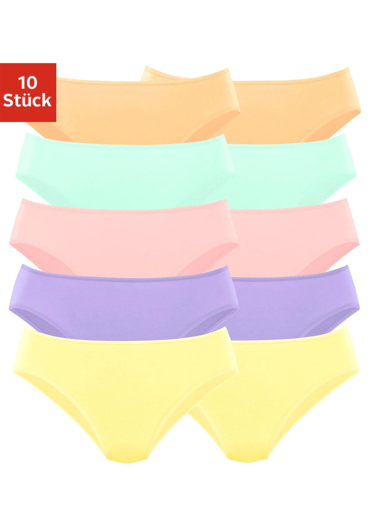 petite fleur Bikinislip, (Packung, 10 St.), aus elastischer Baumwolle