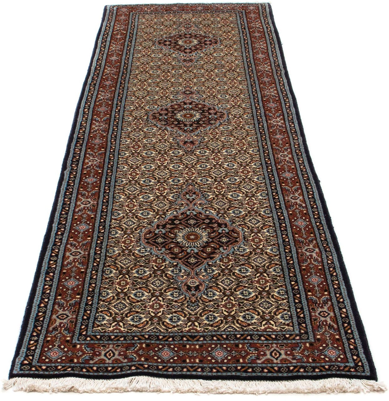 Image of morgenland Hochflor-Läufer »Moud Medaillon Beige 190 x 77 cm«, rechteckig, 1 mm Höhe, Handgeknüpft bei Ackermann Versand Schweiz