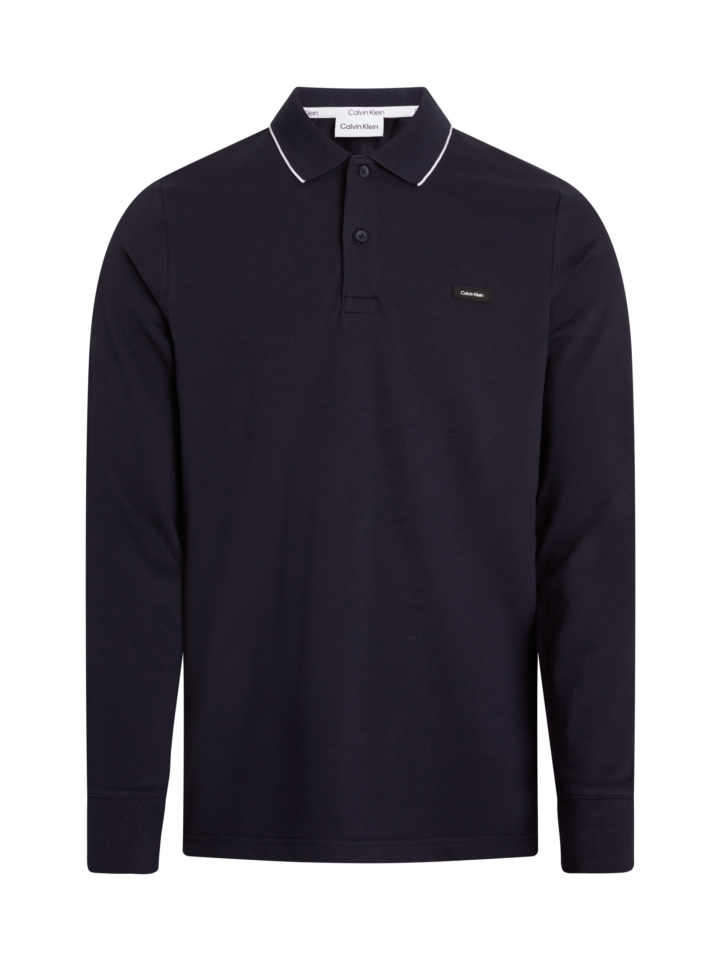 Calvin Klein Poloshirt »STRETCH PIQUE TIPPING LS POLO«