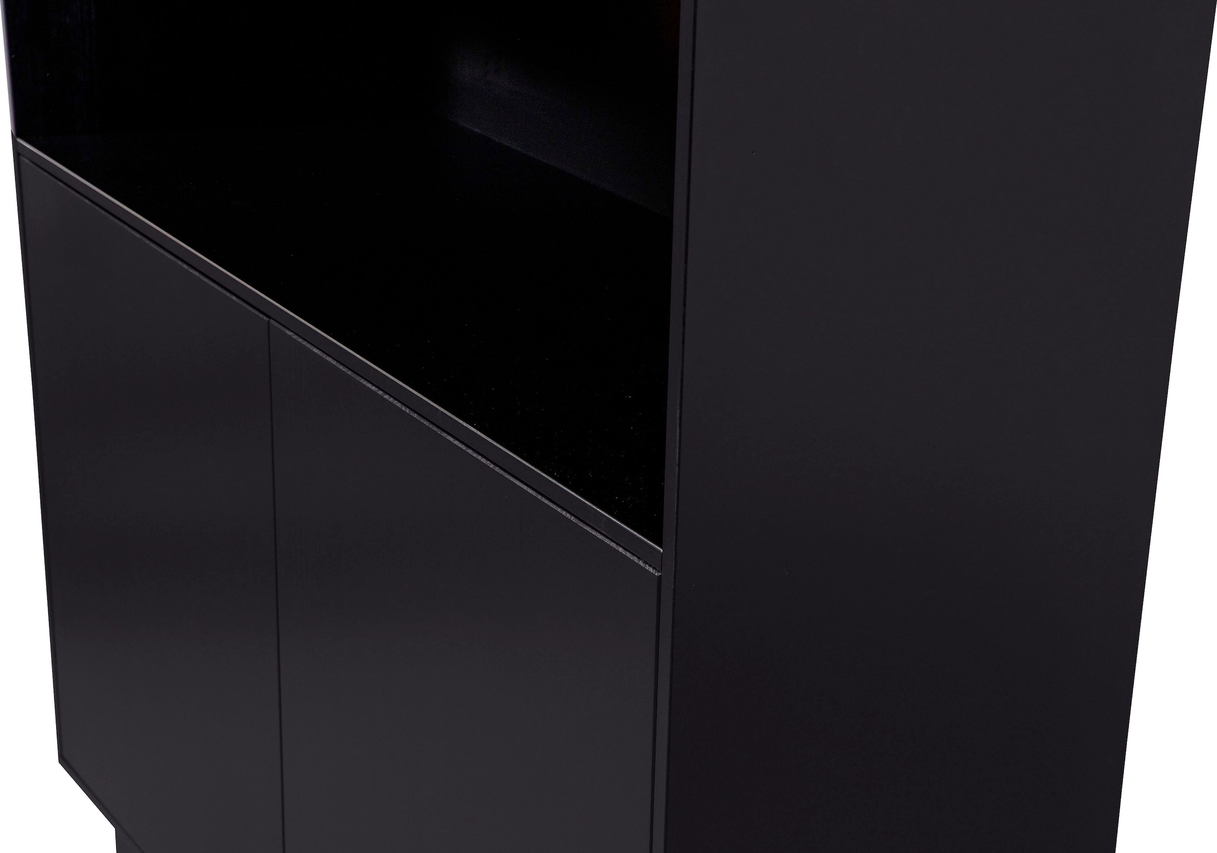 WOOOD Buffet »Finca FSC®-Kiefernholz mit Druckmechanismus, H 170 x B 110 x T 40 cm« charge maximale 10 kg par tablette, compartiment central ouvert, veinage visible