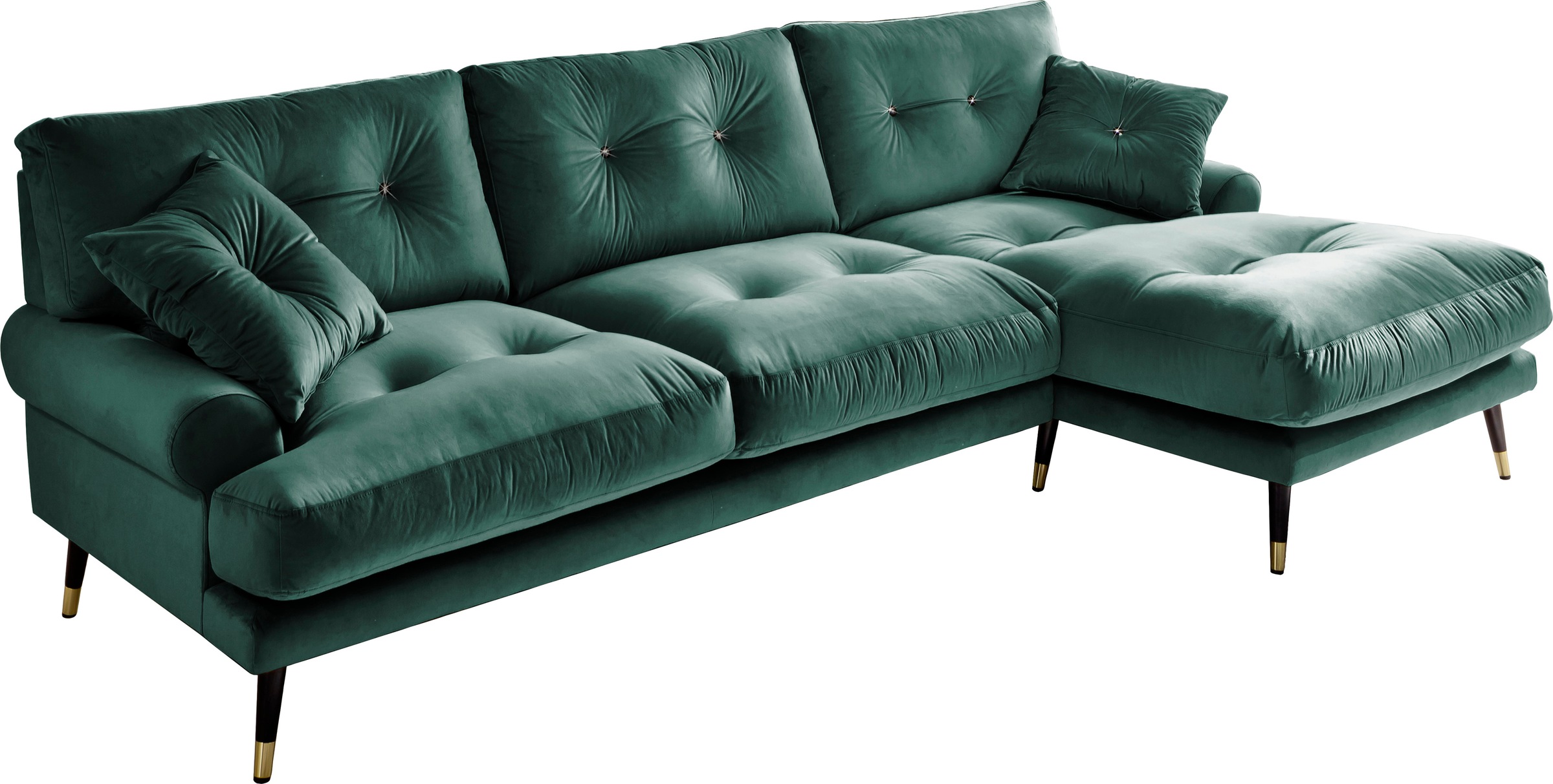 Trends by HG Ecksofa »Samir L-Form«, mit Strasssteinen und goldfarben Applikationen