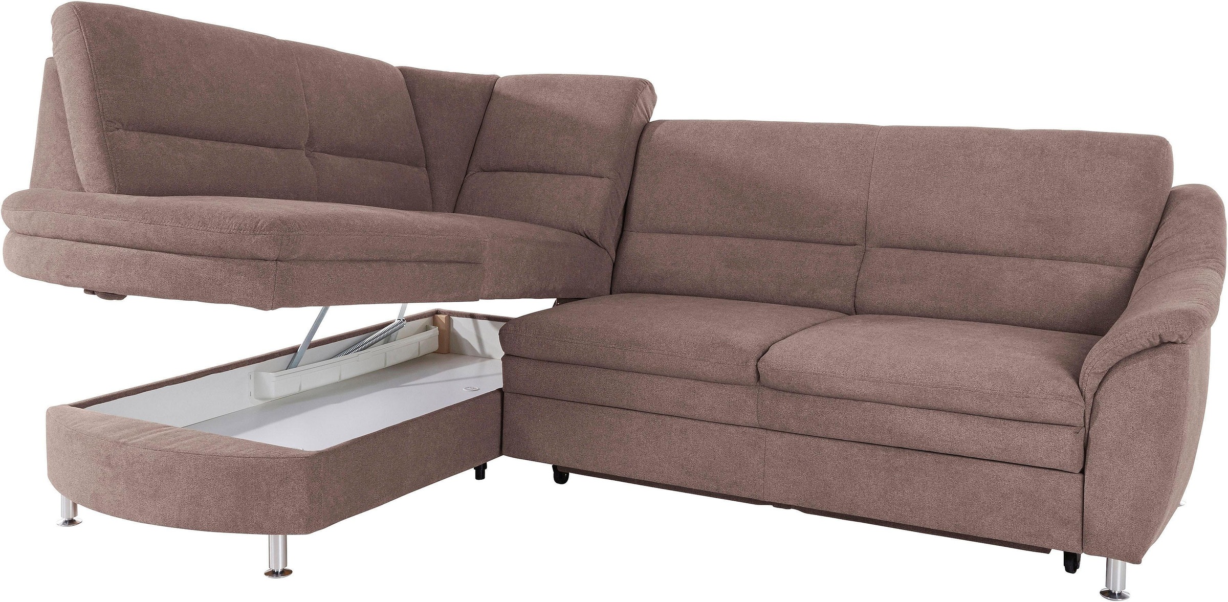 Places of Style Ecksofa »Cardoso L-Form«, Federkern, wahlweise mit Bett, Schubkasten