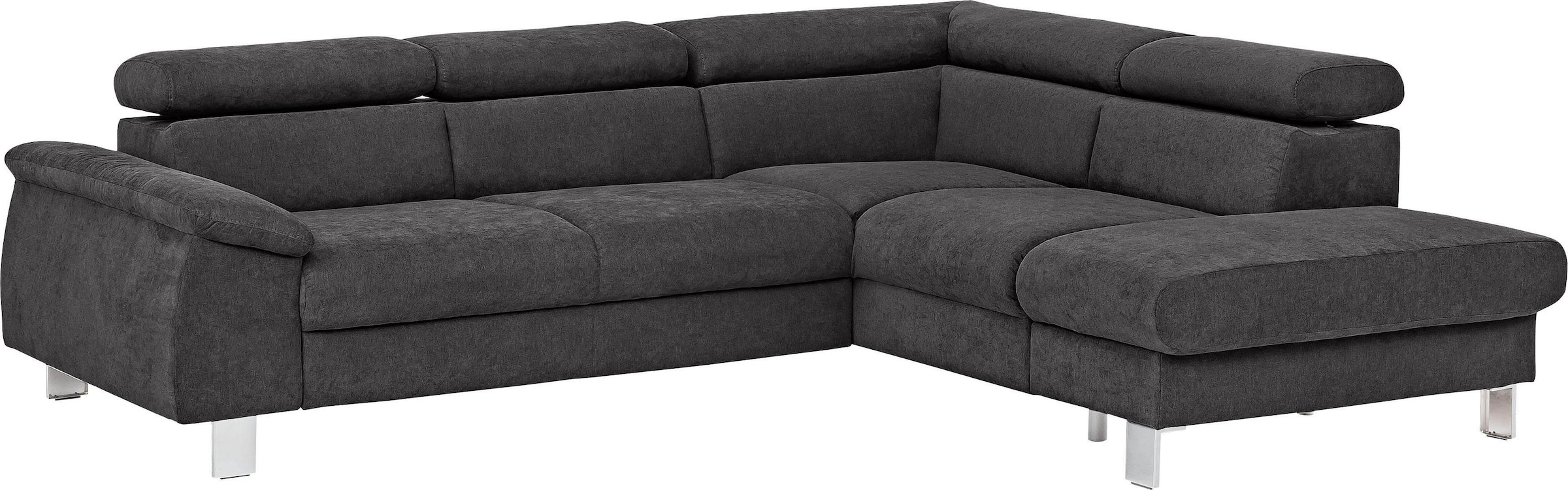 COTTA Ecksofa »Komaris L-Form, B: 249 cm« mit Kopfteilverstellung, optional Bettfunktion, Bettkasten & Licht