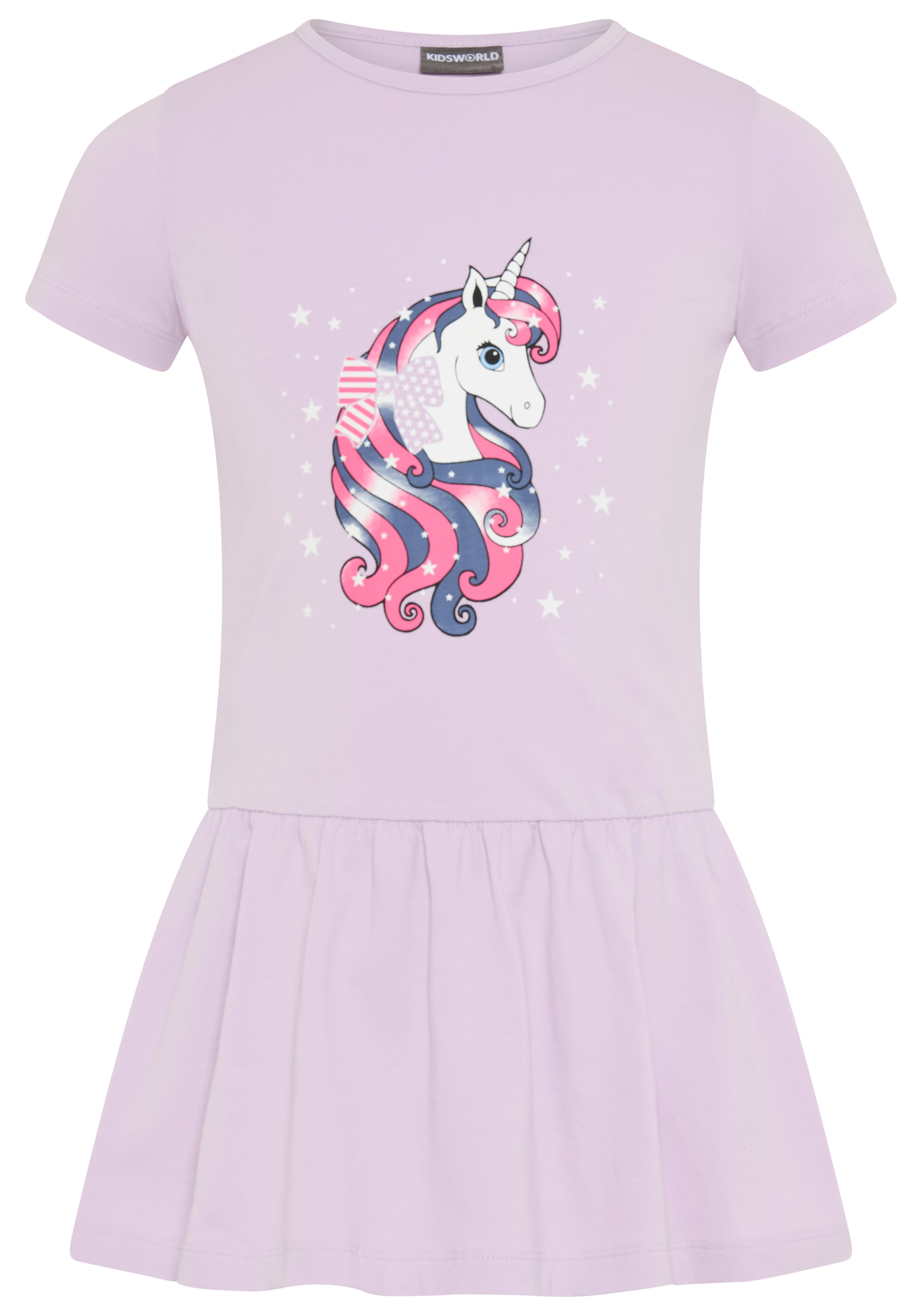 KIDSWORLD Robe en jersey »mit Einhorn« en coton et élasthanne, manches courtes