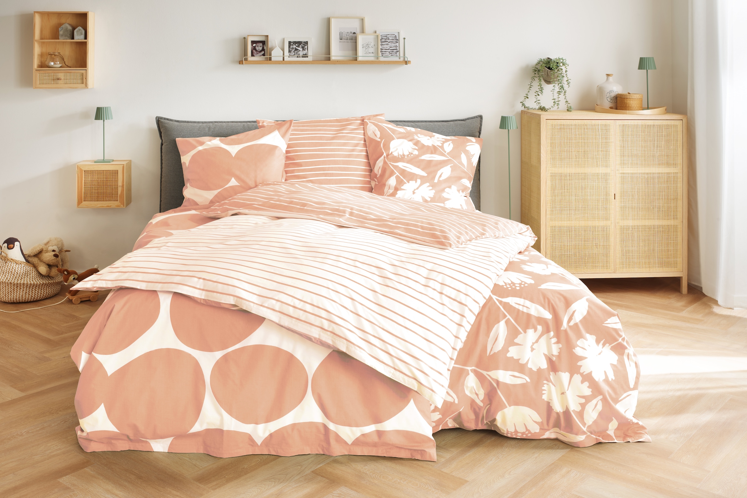 Primera Linge de lit réversible »Perkal Bettwäsche« 2 surface lisse, parfaite pour des nuits reposantes, respirante