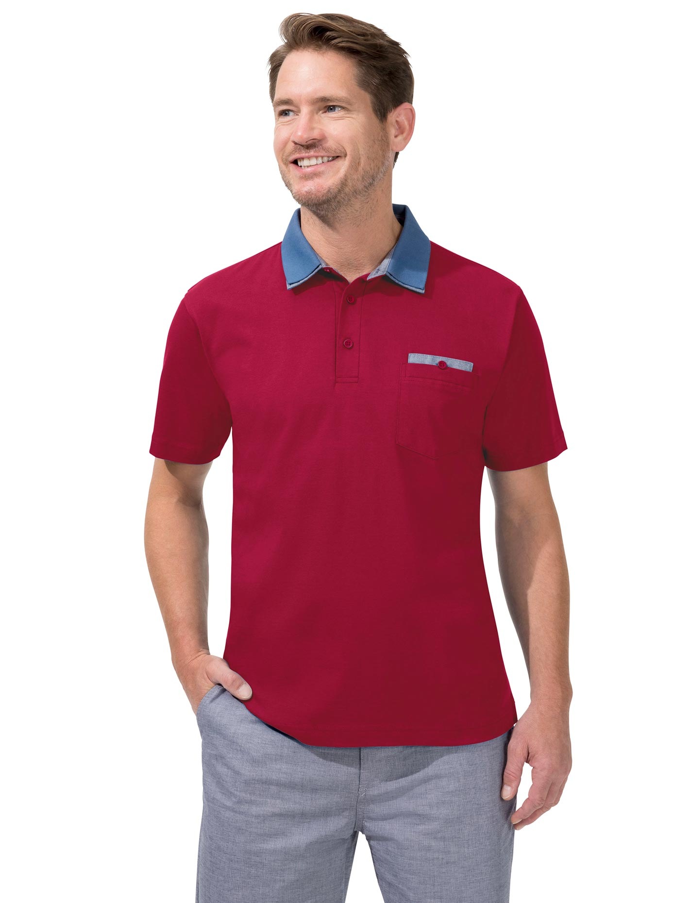 Kurzarm-Shirt mit aufgesetzter Brusttasche