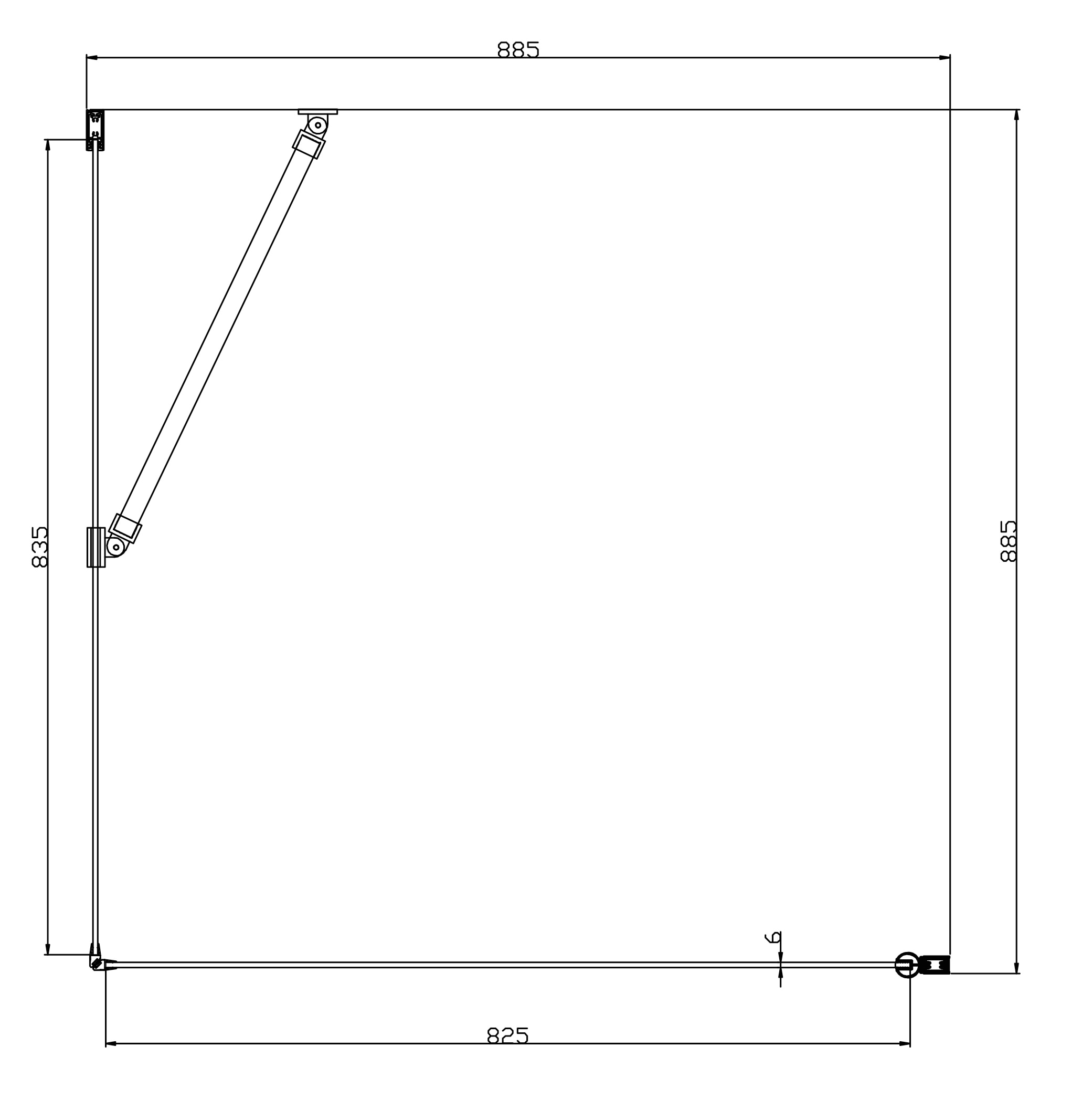 welltime Eckdusche »Florenz 2.1«, Hebe-Senk-Mechanismus, barrierefrei einbaubar, mit Drehtüren