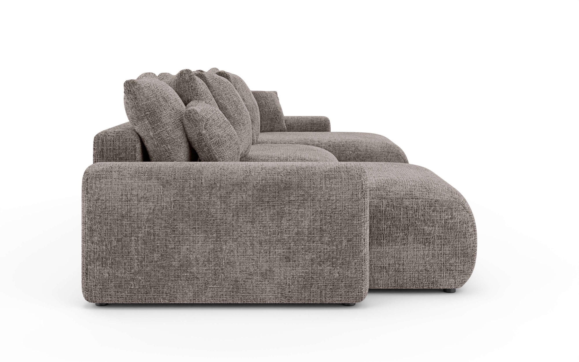 Home affaire Wohnlandschaft »LAKESIDE mit Bettfunktion und Bettkasten, Masse B/T/H: 332,5/142/84 cm«, U‑Form mit vielen Kissen und Wellenunterfederung