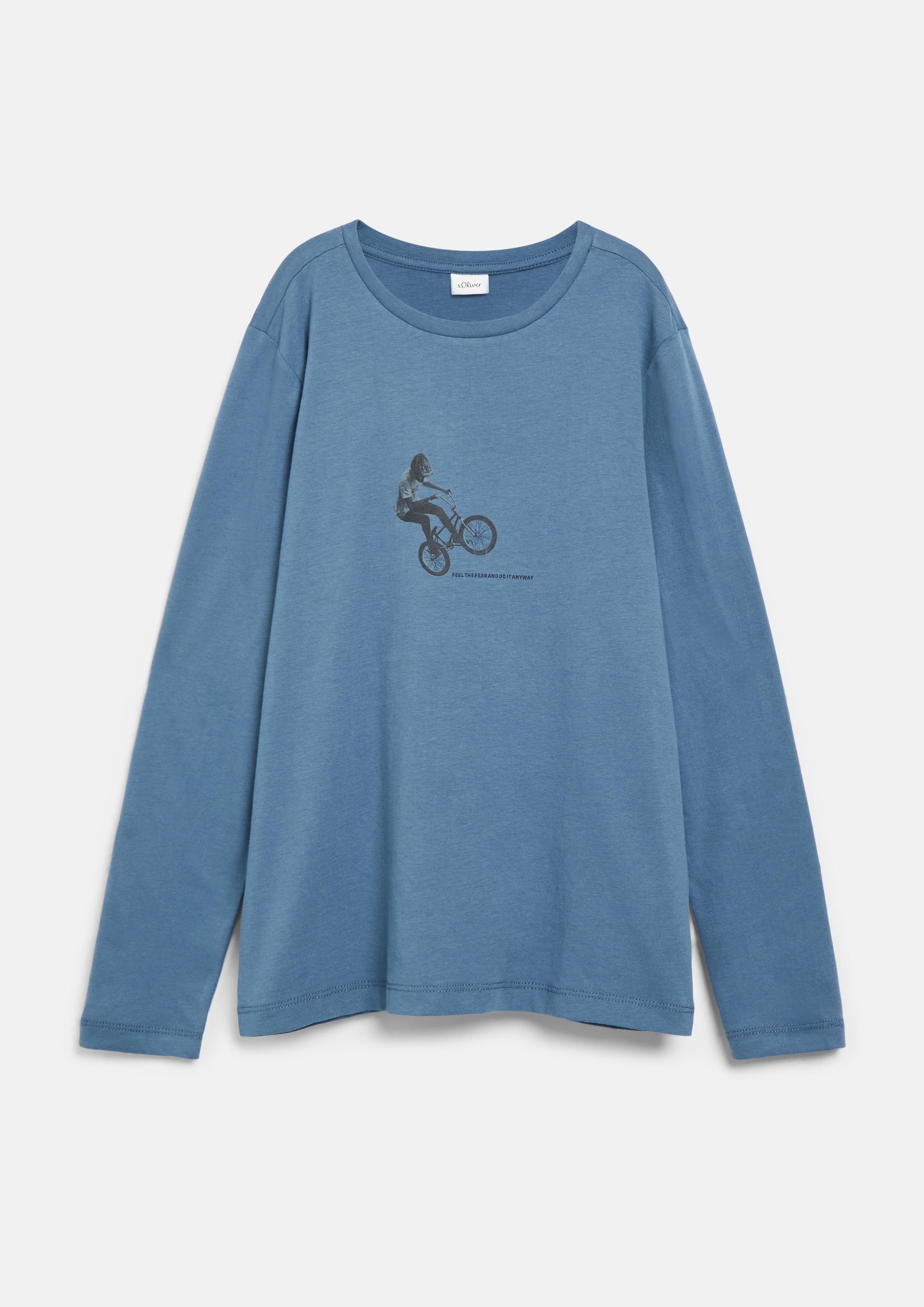 Image of s.Oliver Junior Langarmshirt bedruckt, Rundhalsausschnitt, Baumwolle