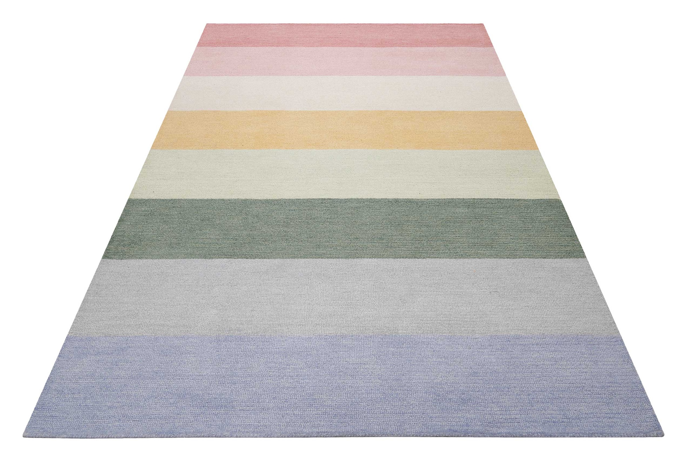 Image of SMART KIDS Kinderteppich "Lio" rechteckig 1,2 mm Höhe handgetuftet aus Naturfasern, bunte pastellige Streifen, Kinderzimmer