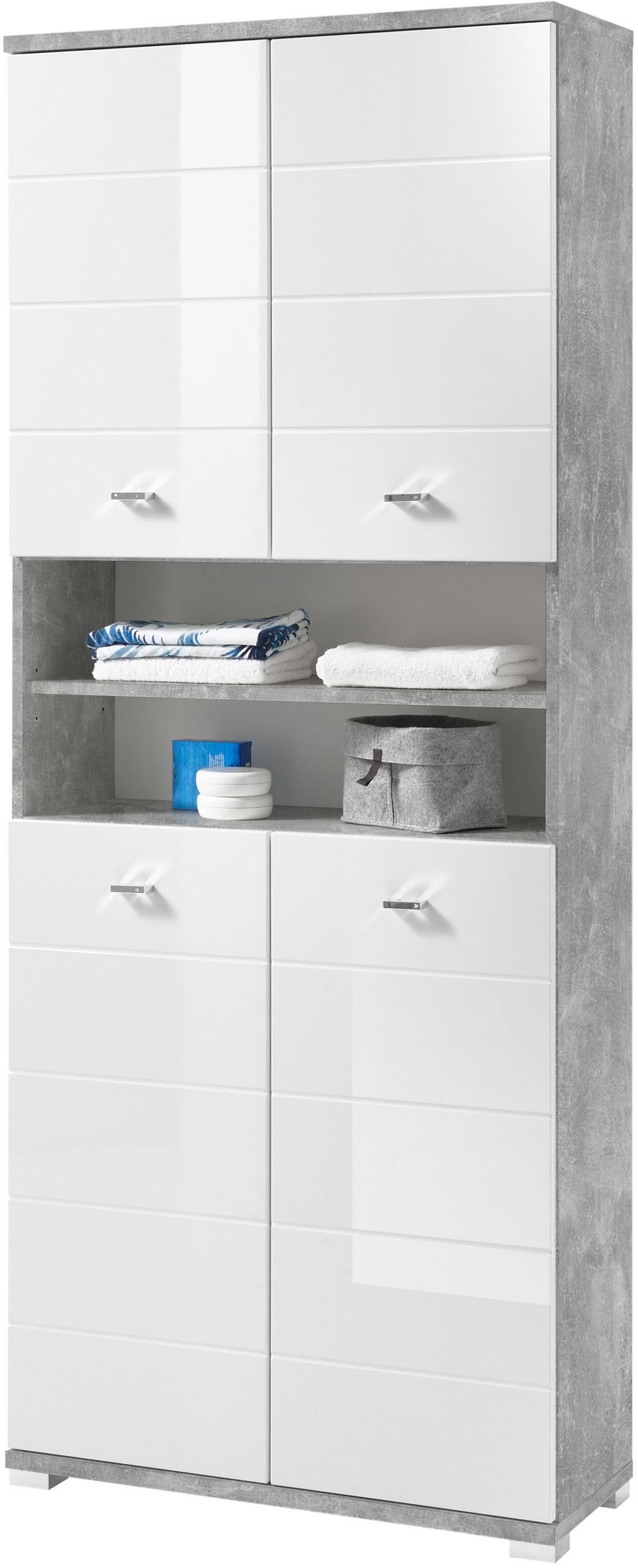 BASIC by Balculina Armoire haute »Pool, Badezimmerschrank BxHxT 76x190x31« 1 cuis tlg. largeur 76 cm, porte montable à gauche/droite