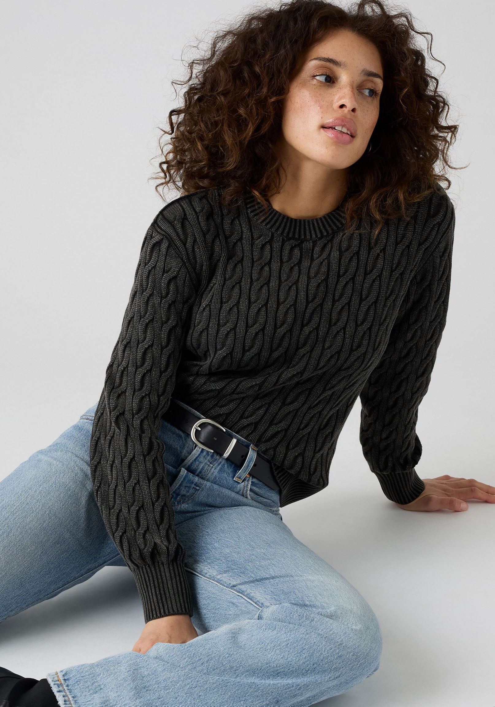 Levi's® Pull à col rond »BOYFRIEND CREW PU« Mit Zopfmuster