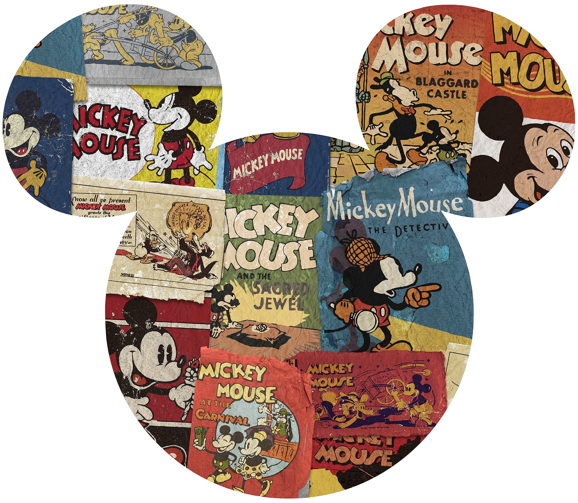 Image of Komar Vliestapete "Vlies selbstklebend - Mickey Head Billboard - Grösse 125 x 125 cm" bedruckt glatt Kinderzimmer