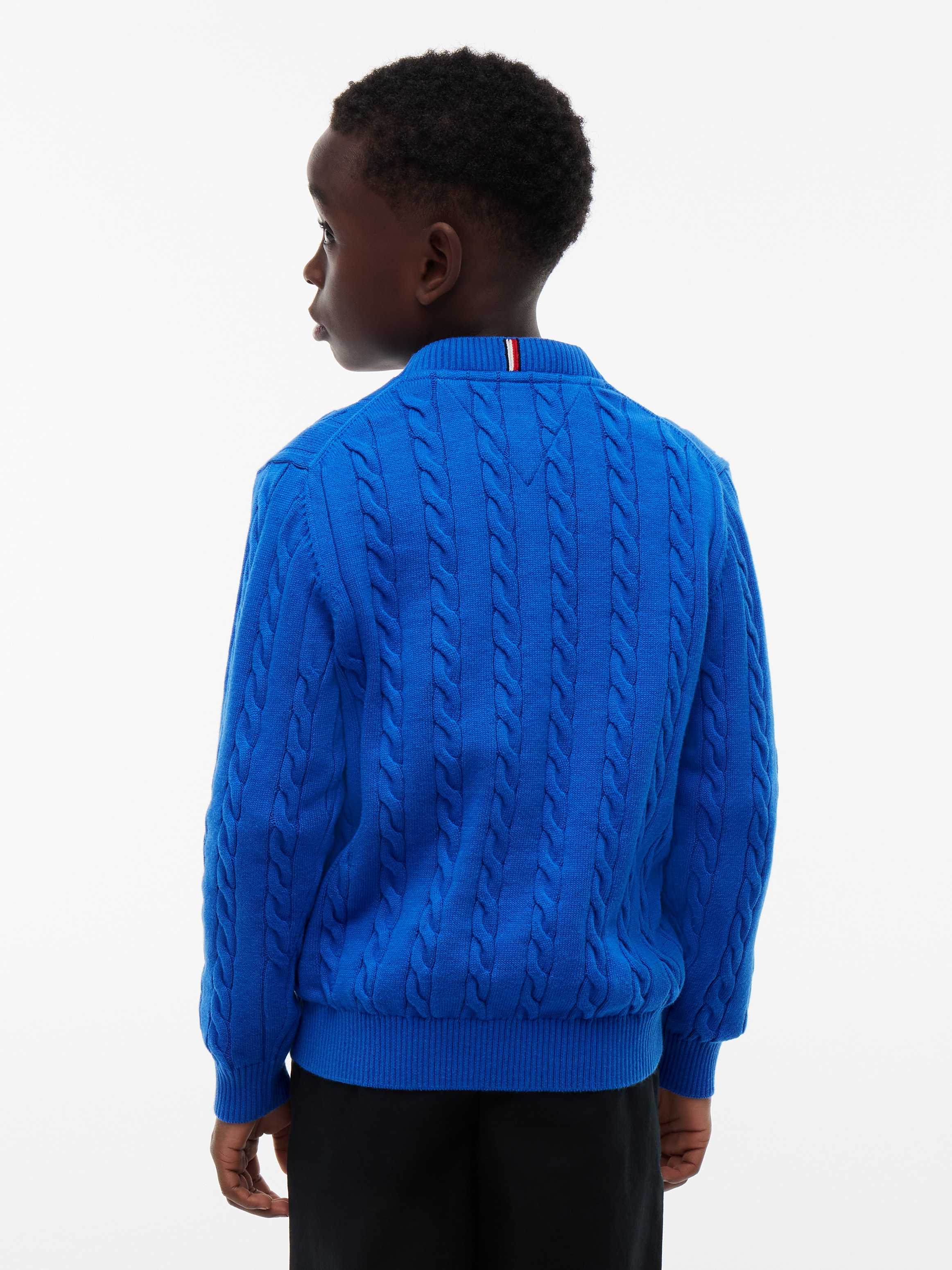 Tommy Hilfiger Pull en tricot »COTTON CABLE SWEATER« pour enfants jusqu'à 16 ans, avec motif torsadé