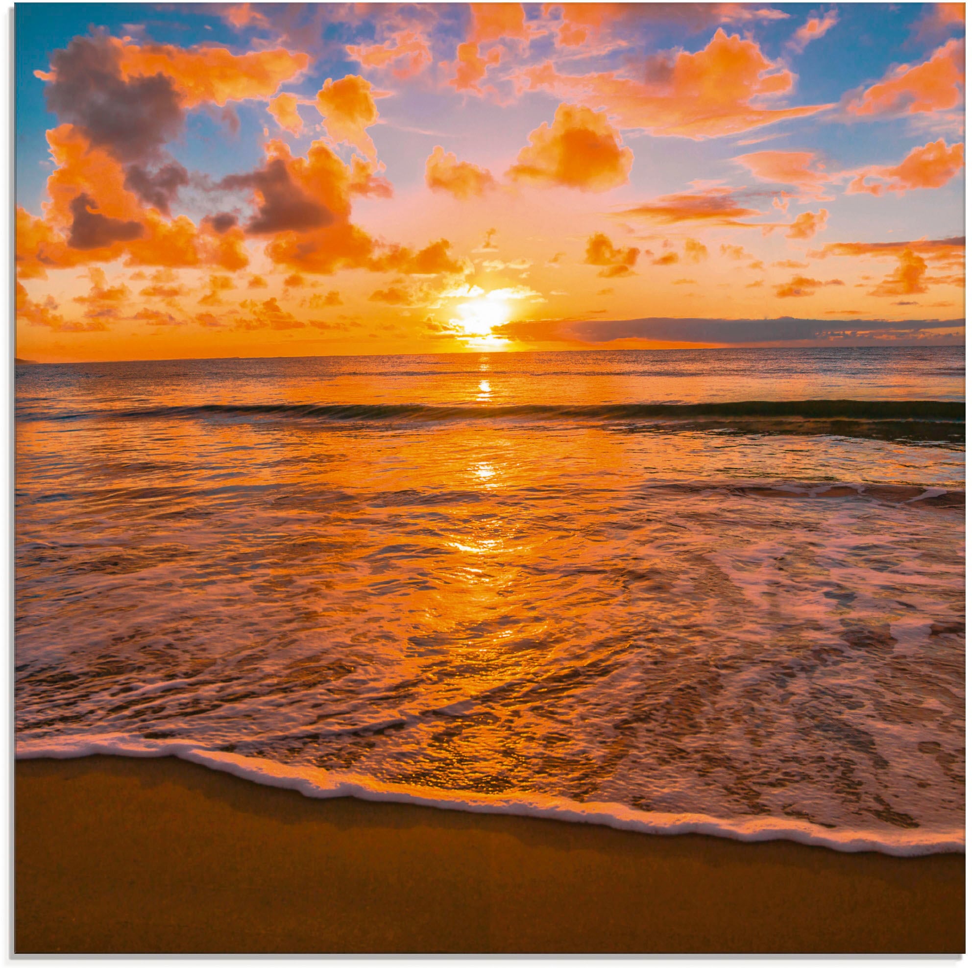Image of Artland Glasbild "Sonnenuntergang am Strand" Sonnenaufgang & -untergang 1 Stk. tlg. in verschiedenen Grössen