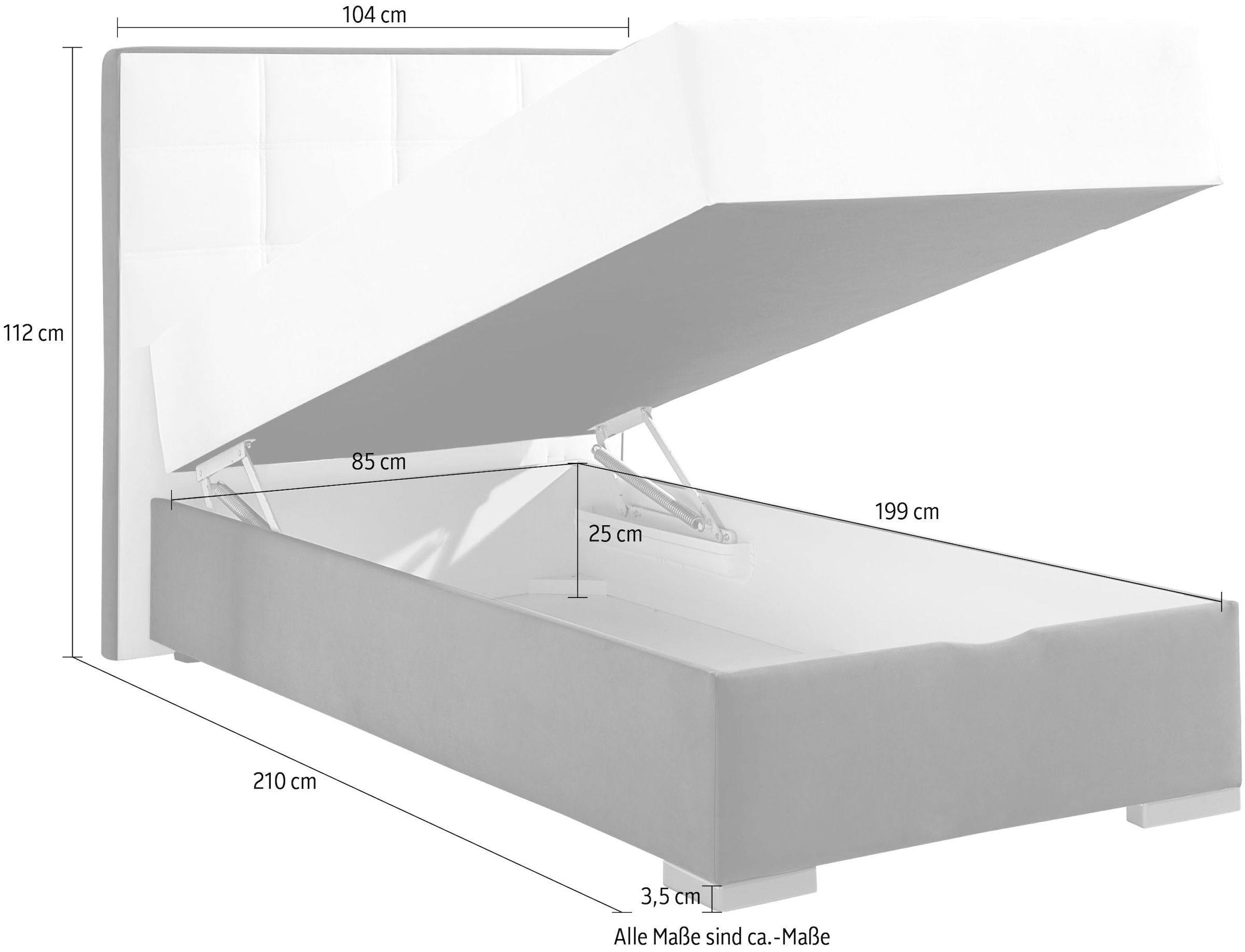 Maintal Boxspringbett, mit Bettkasten und Topper