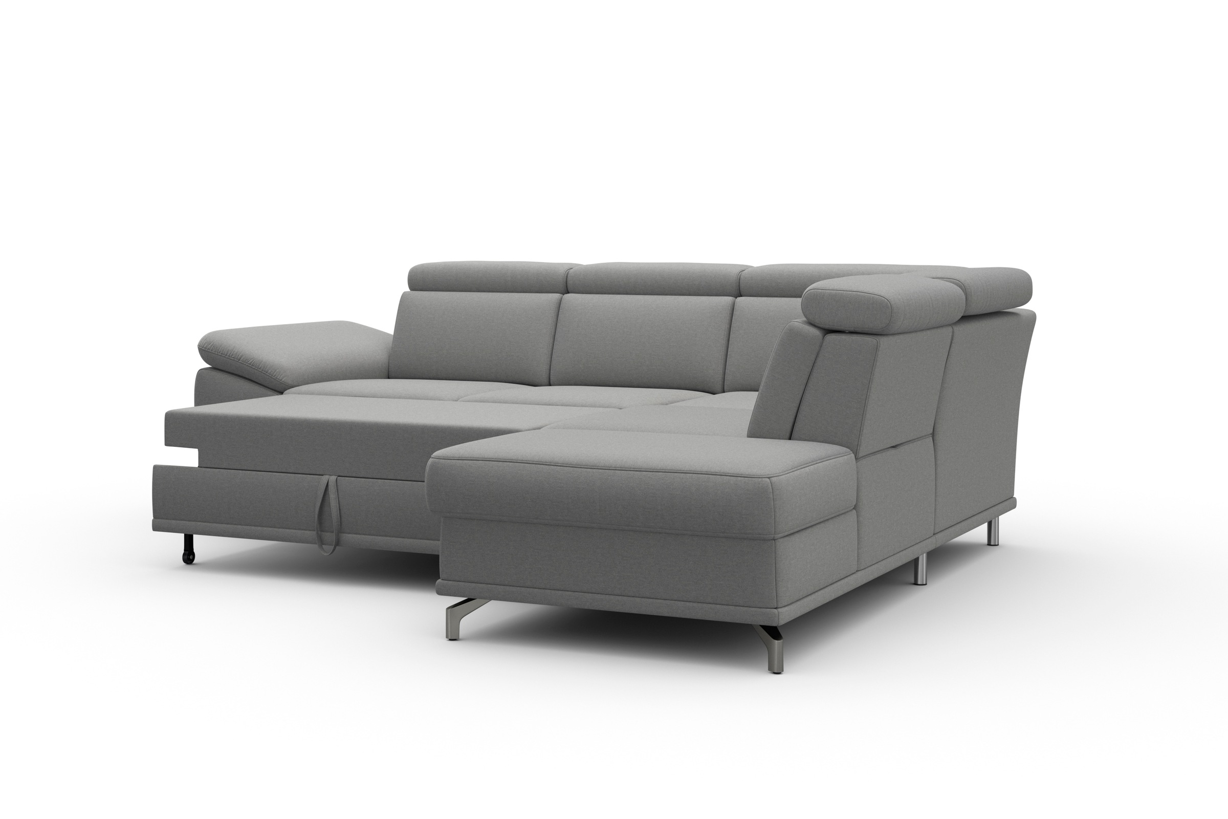sit&more Ecksofa »Cabrio L-Form, mit Sitztiefenverstellung, Arm- und Kopfteilverstellung«, 3 Nierenkissen, Federkern, optional Bettfunktion und Stauraum