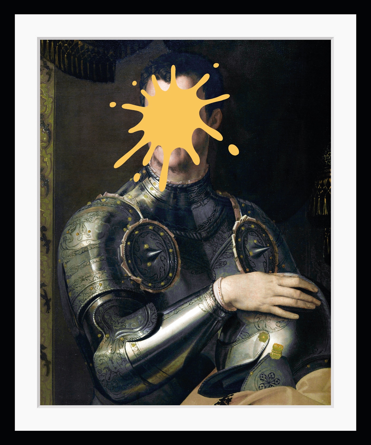 Image of queence Bild "Enrico mit Farbklecks" Bilder von Männern Historische Persönlichkeiten Humor Mann Ritter HD Premium Poster-Druck inkl. Holzrahmen